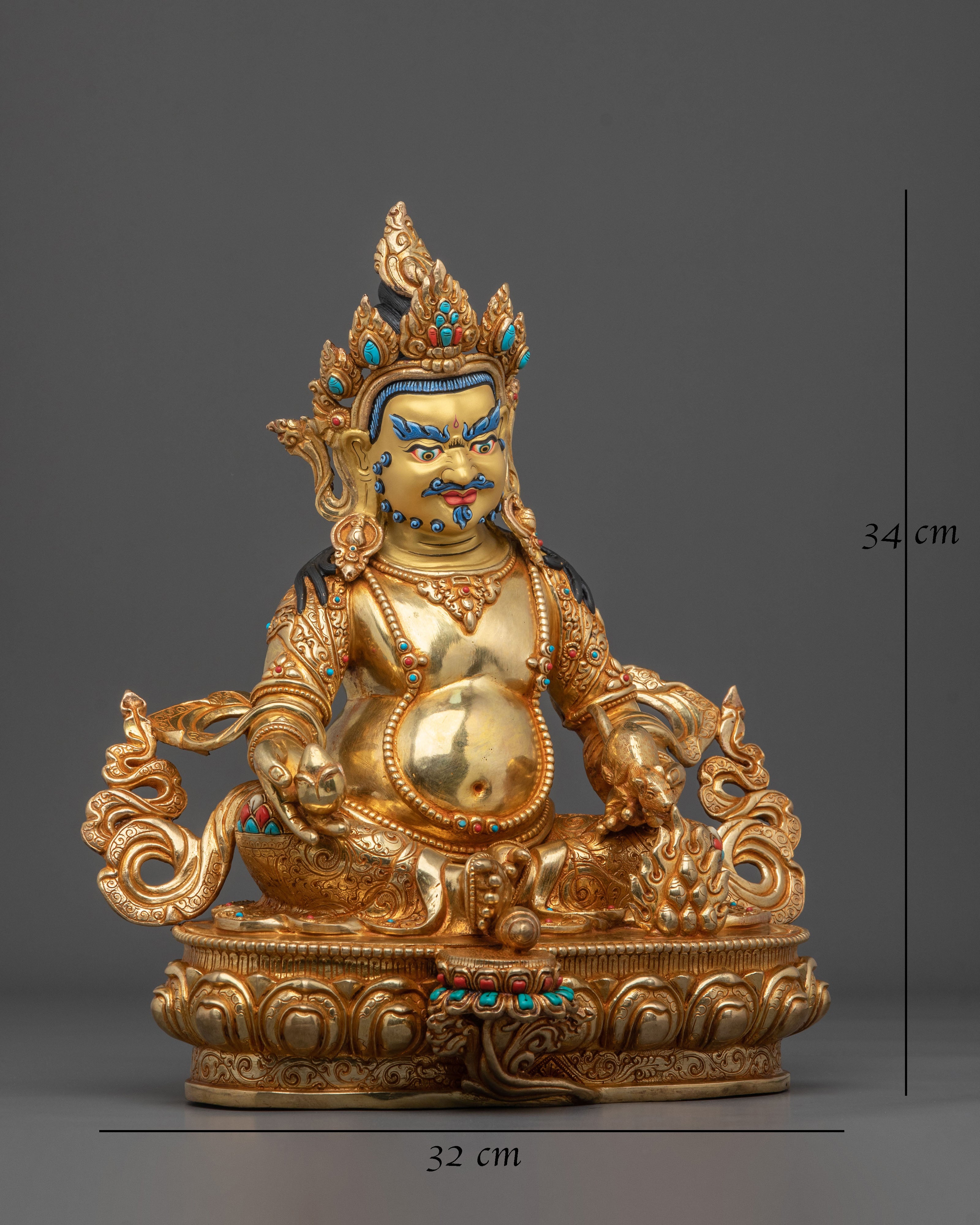 Tibetan Wealth Deity Dzambhala Spiritual Statue | Home Decor
