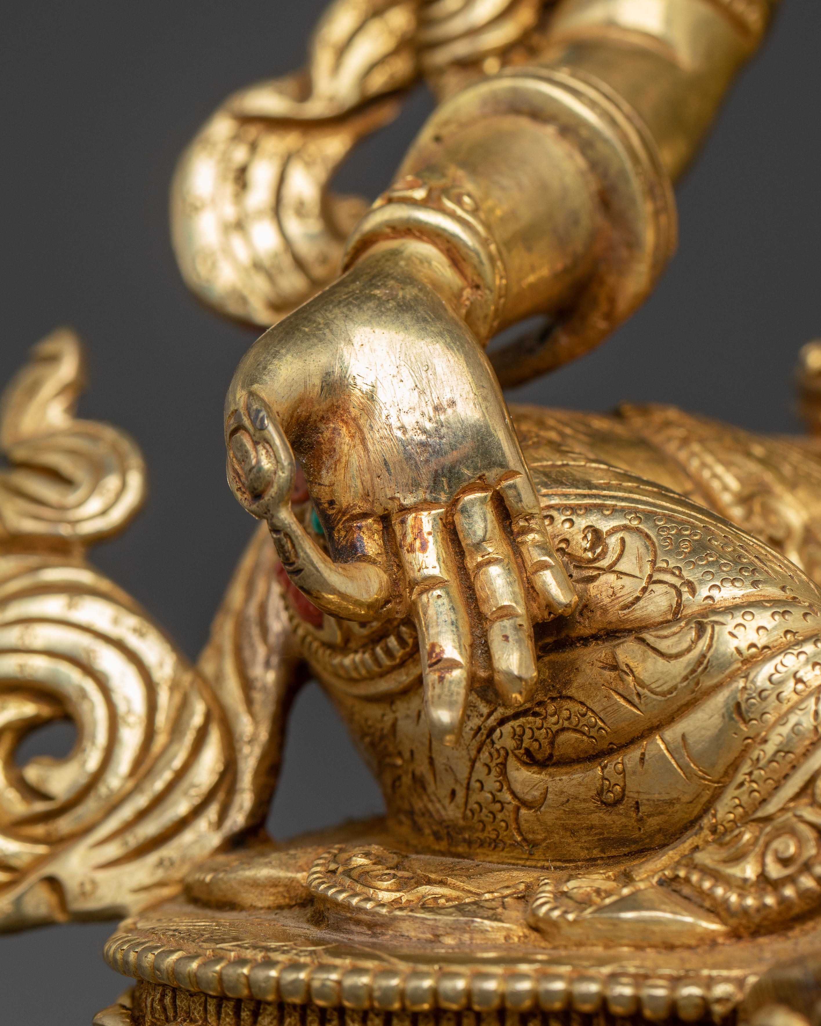 Green Tara Compassion Statue – Gilded Copper Artwork