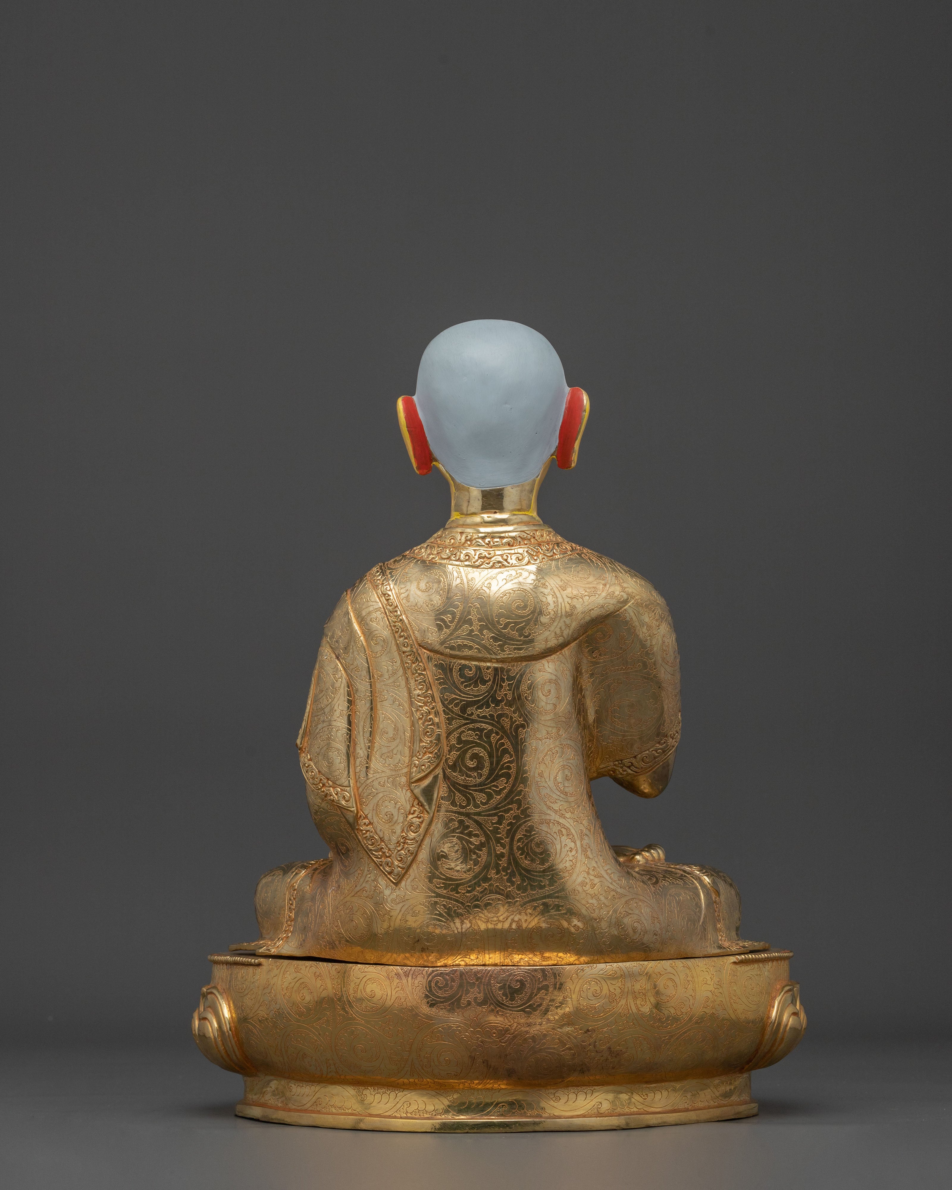 Tsongkhapa with Disciples Golden Statue Set | Buddhist Sculpture for Wisdom