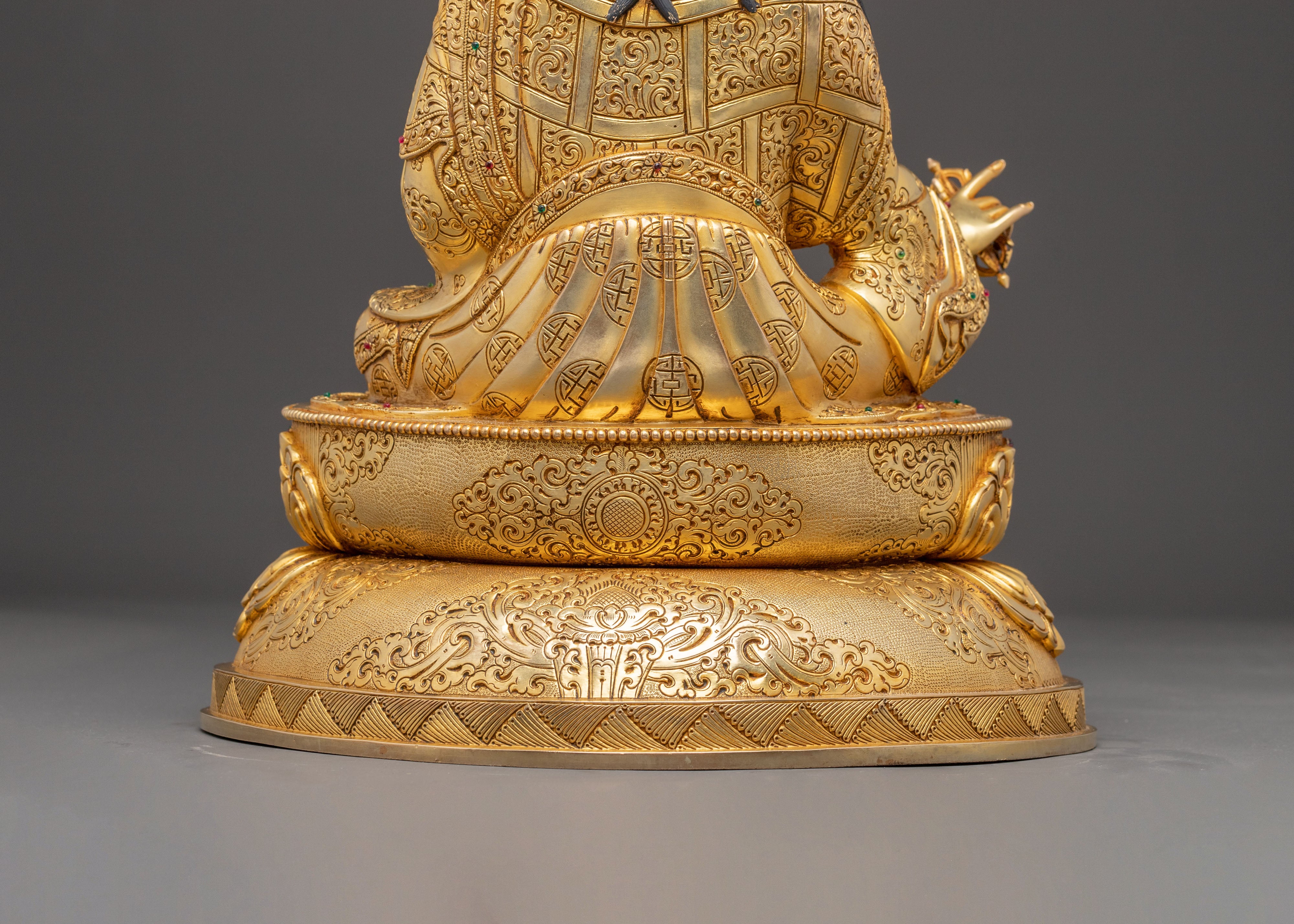 Handmade Copper Guru Rinpoche Statue | Tibetan Tantric Master Sculpture