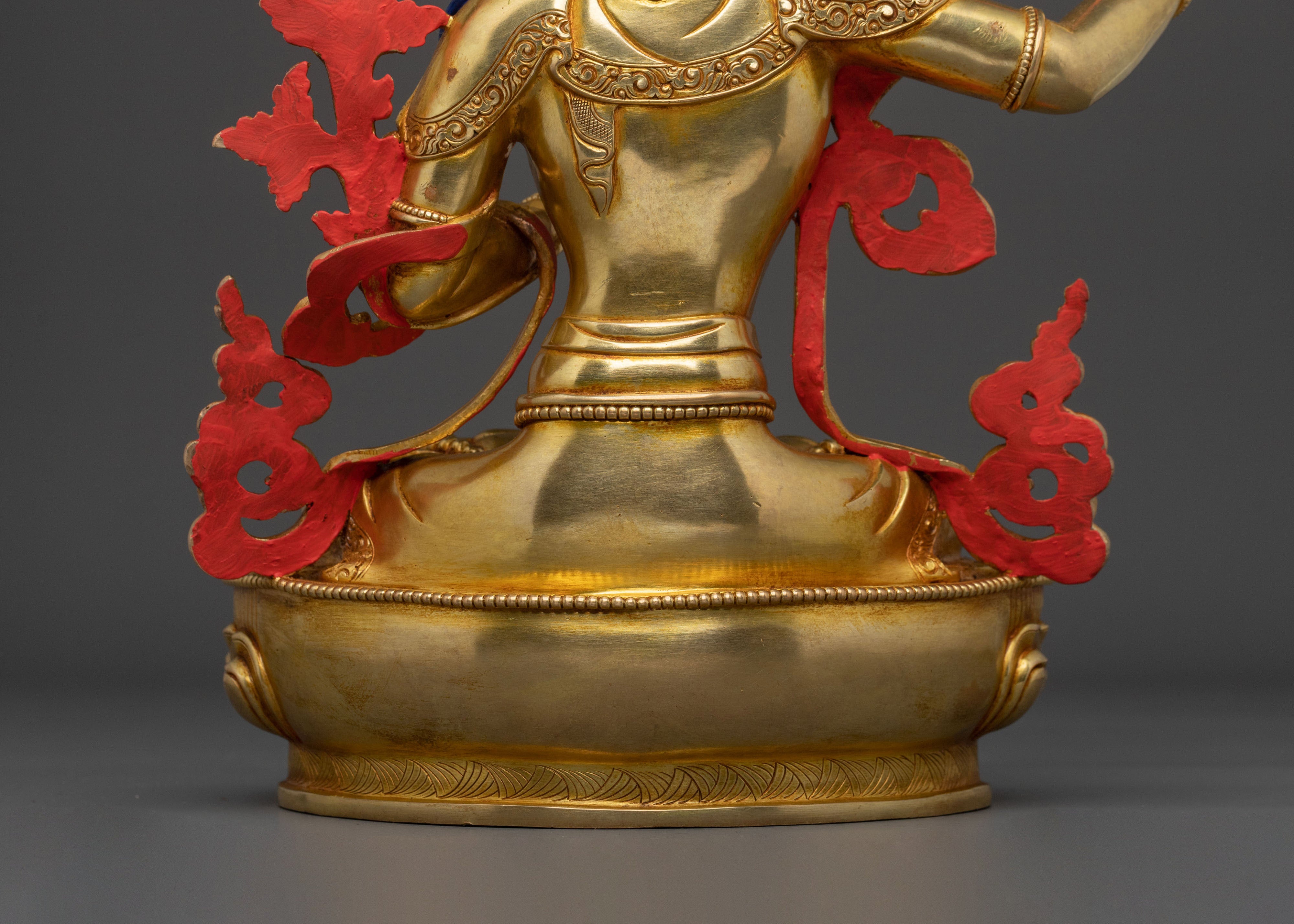 Manjushri Traditional Figurine of Wisdom | Buddhist Deity Sculpture of Wisdom
