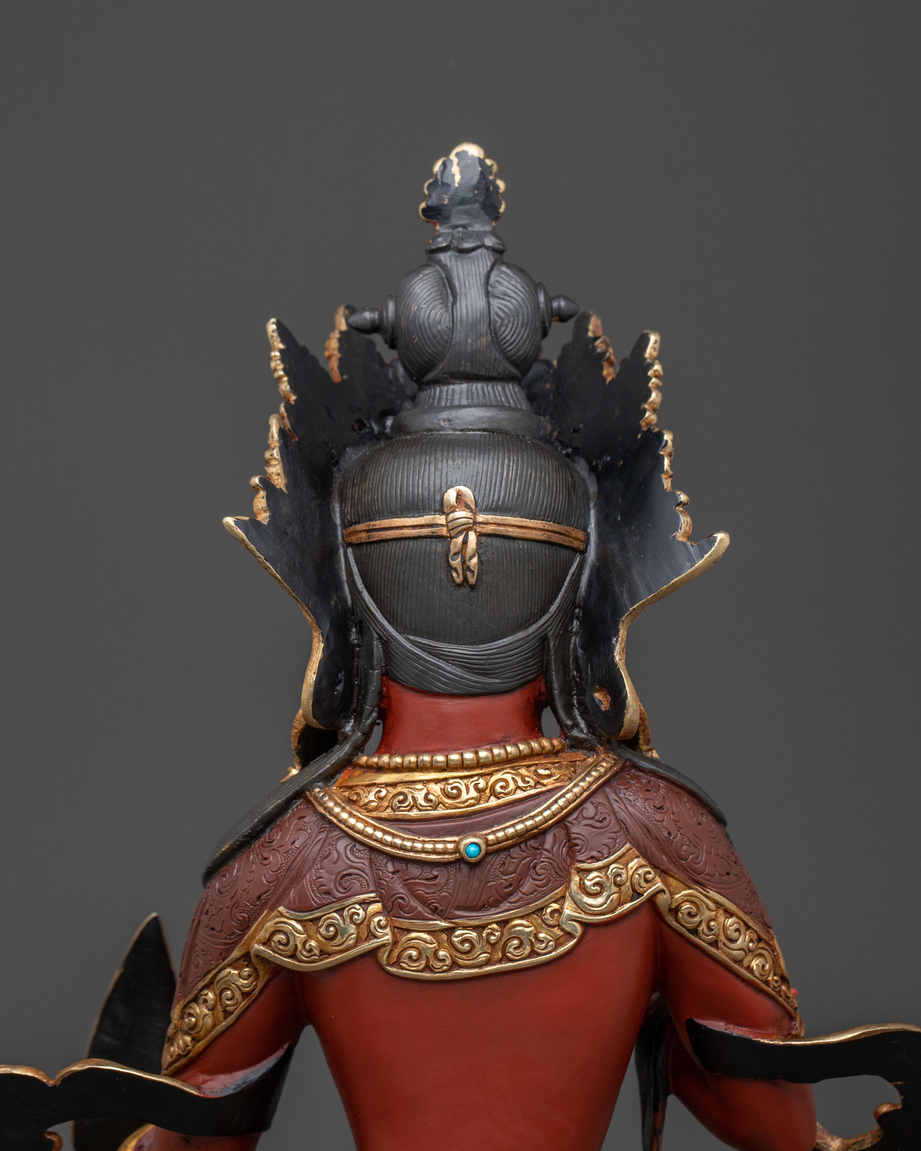 24K Gold Gilded Ksitigarbha Statue | Spiritual Figurine