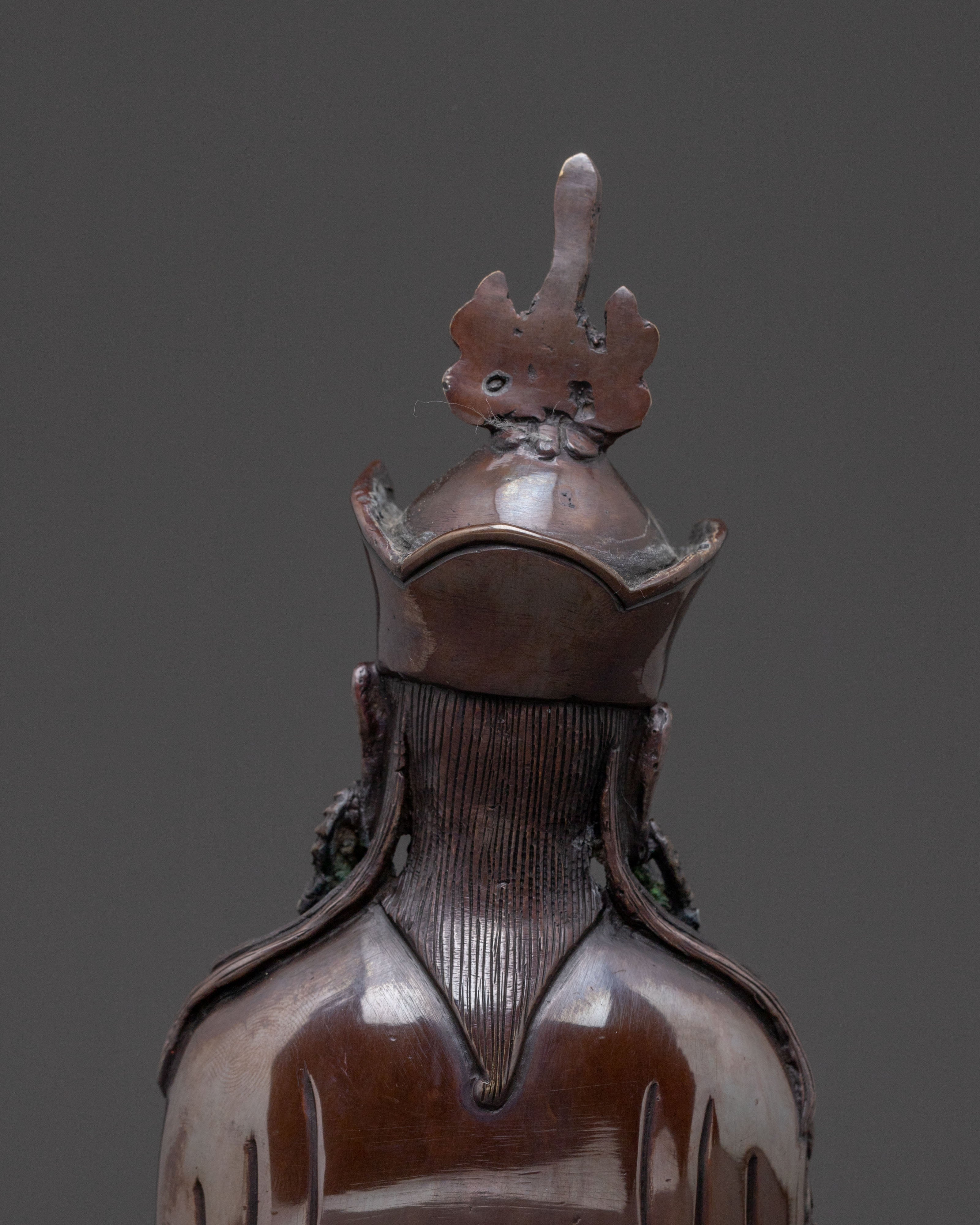 Guru Rinpoche Blessing Sculpture – Oxidized Copper Art