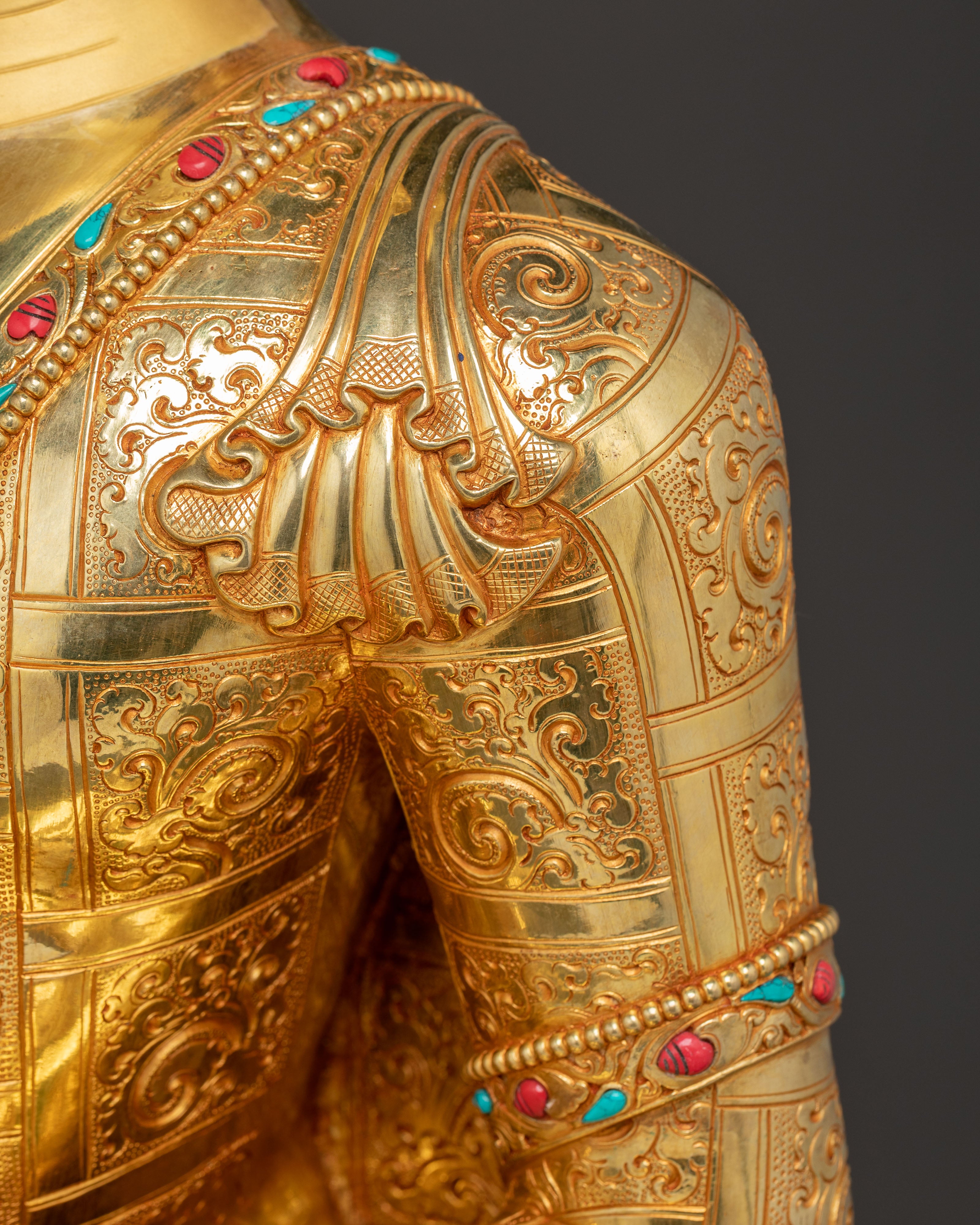 Handmade Golden Gautama Buddha Statue | Divine Dharma Teacher