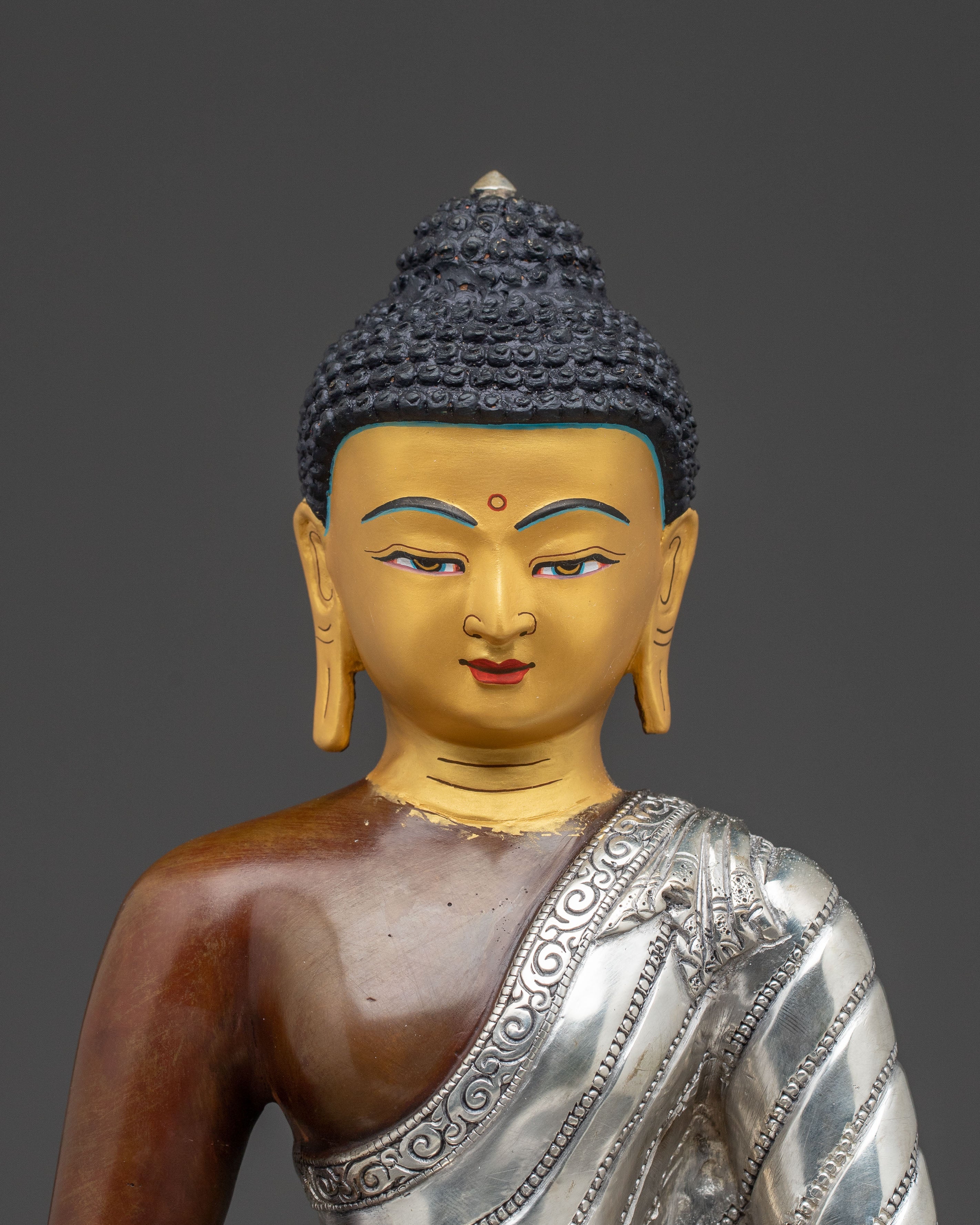 A Sacred Copper Statue Set of the Three Buddhas with 24K Gold Gilding