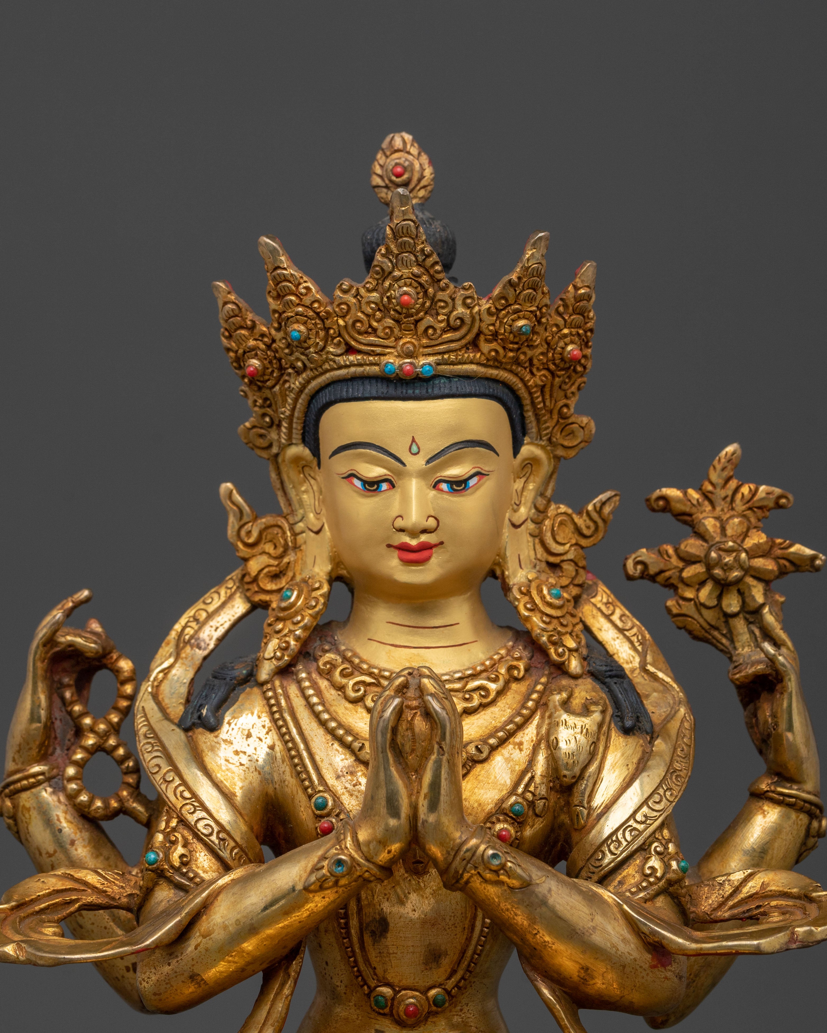 Sacred Chenrezig Copper Statue | Sacred Bodhisattva of Compassion
