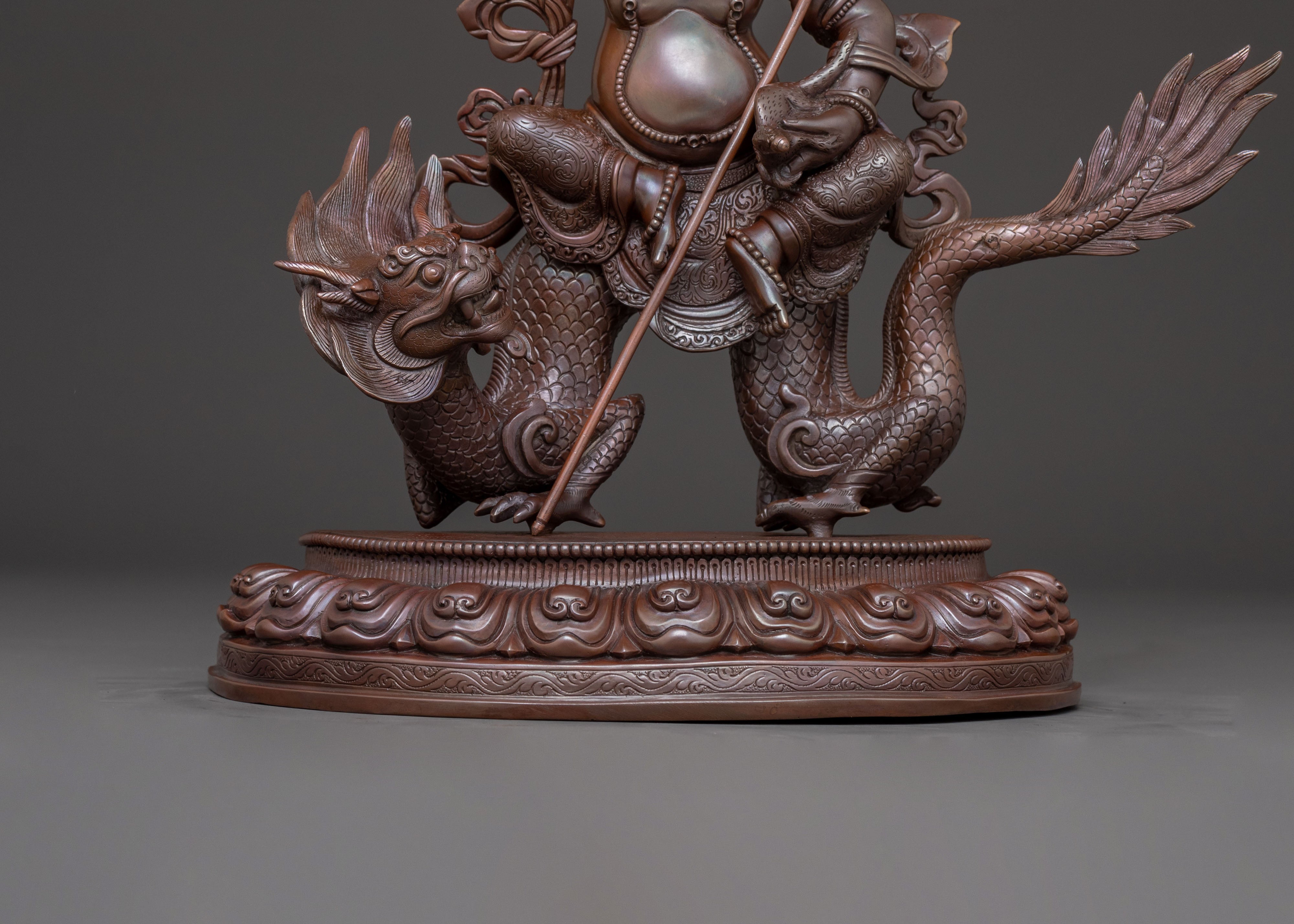 White Dzambhala Abundance Statue | Oxidized Copper Art