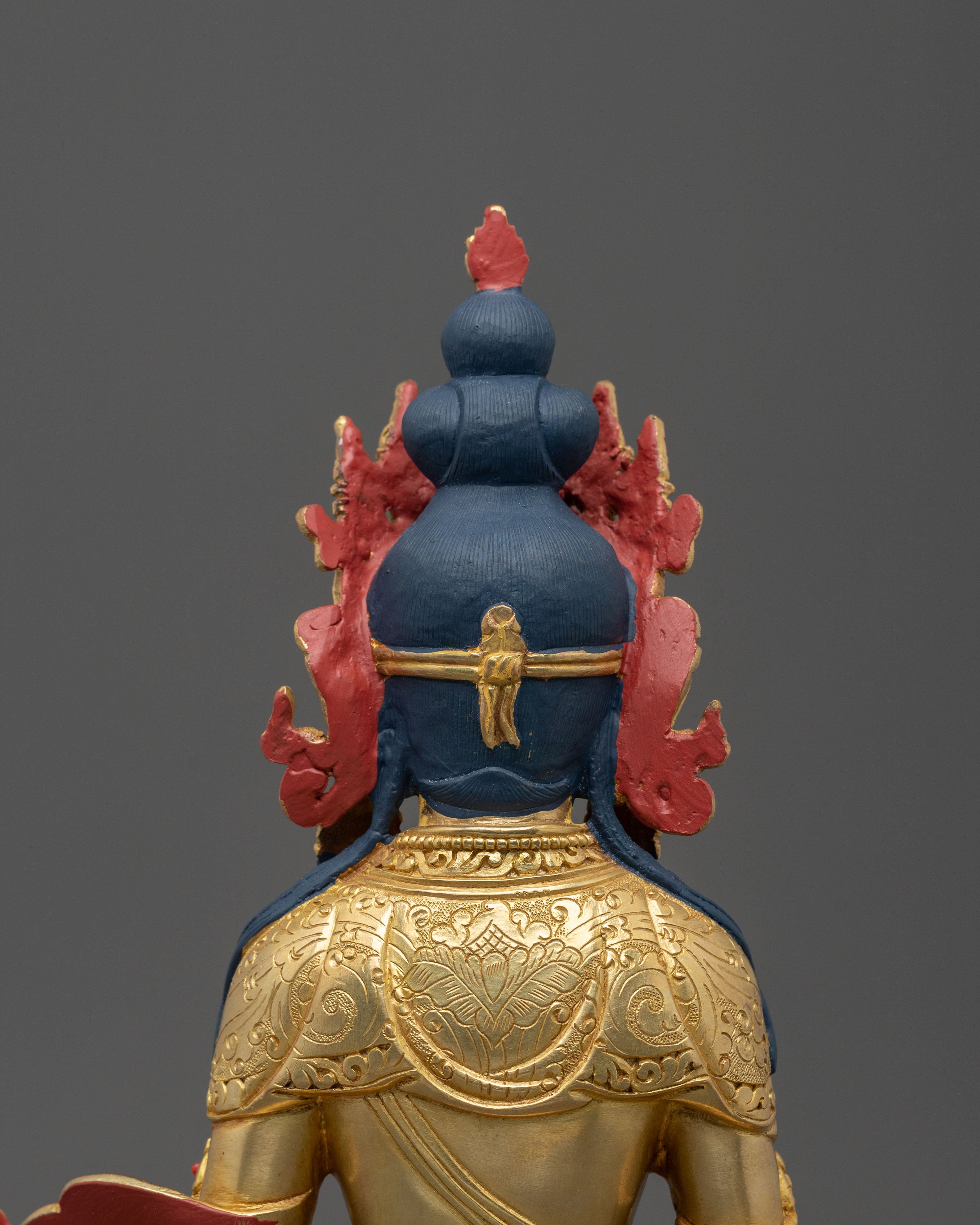 Amitayus Spiritual Figurine | 24K Gold Gilded Sacred Art