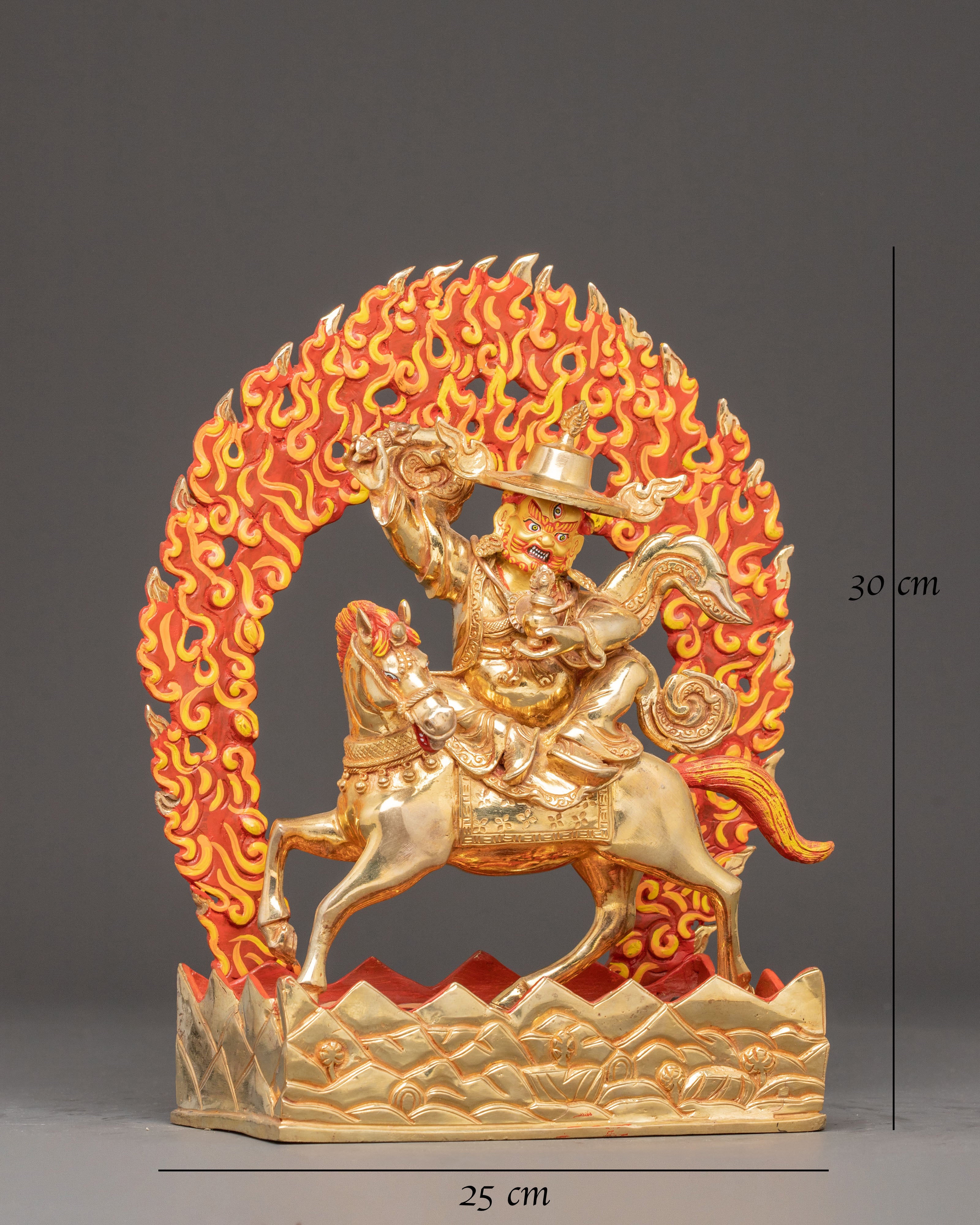 Handmade Pehar Gyalpo Golden Statue | 24K Gold Gilded