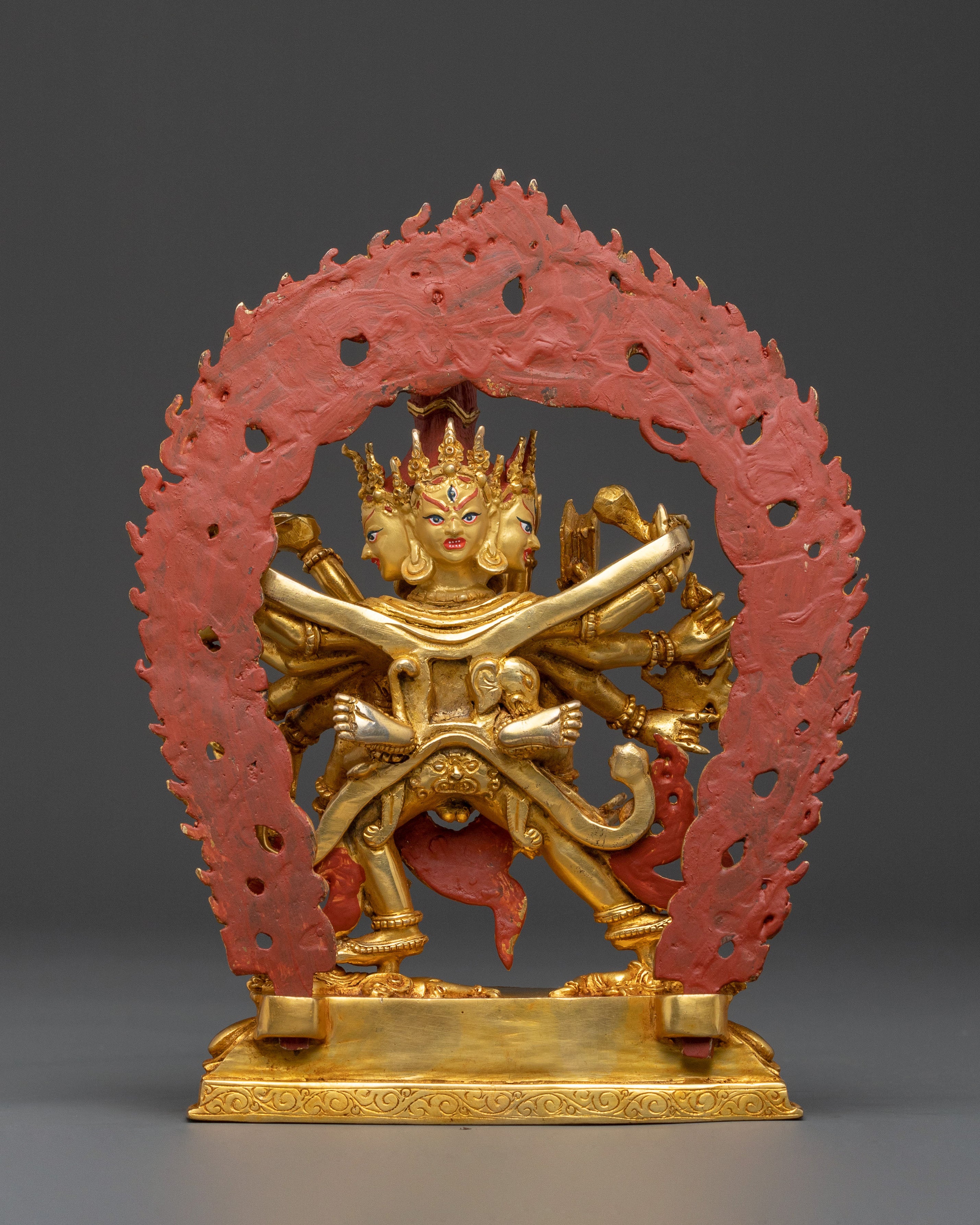 Chakrasamvara Sacred 24K Gold Gilded Statue with Consort