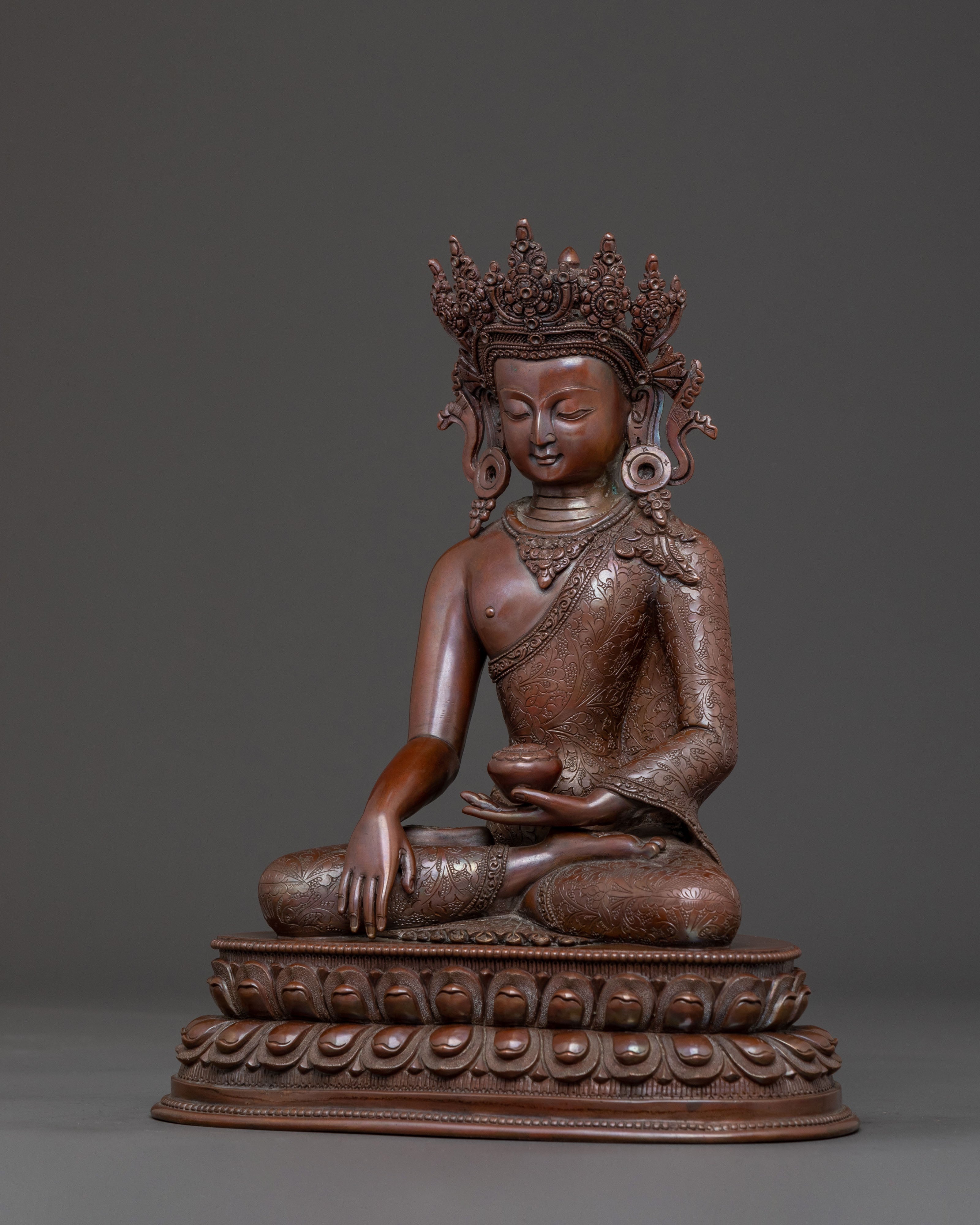 Shakyamuni Buddha Statue with Crown | Blessing Statue