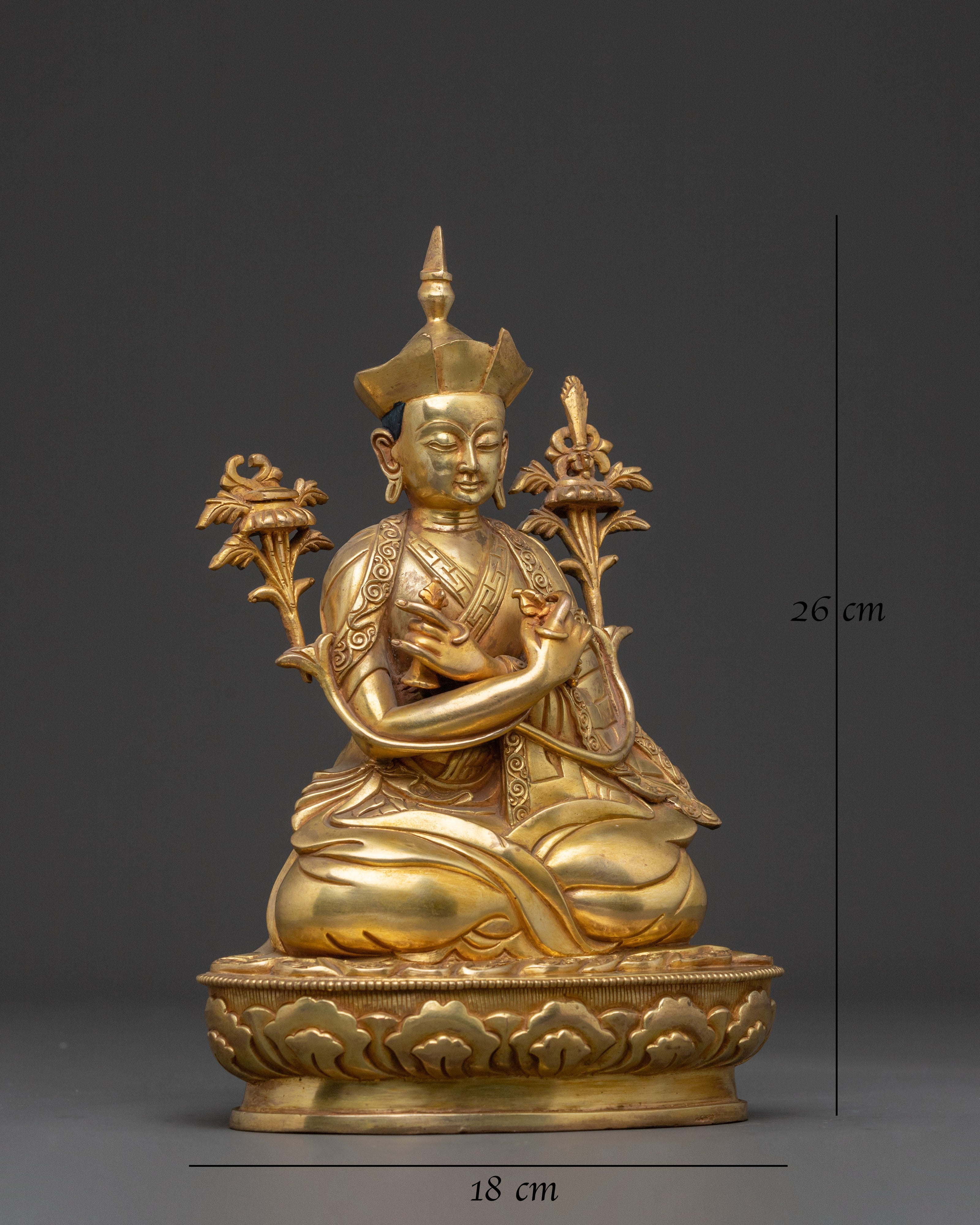 Handcrafted 16th Karmapa Statue: 24k Gold Gilded Serenity
