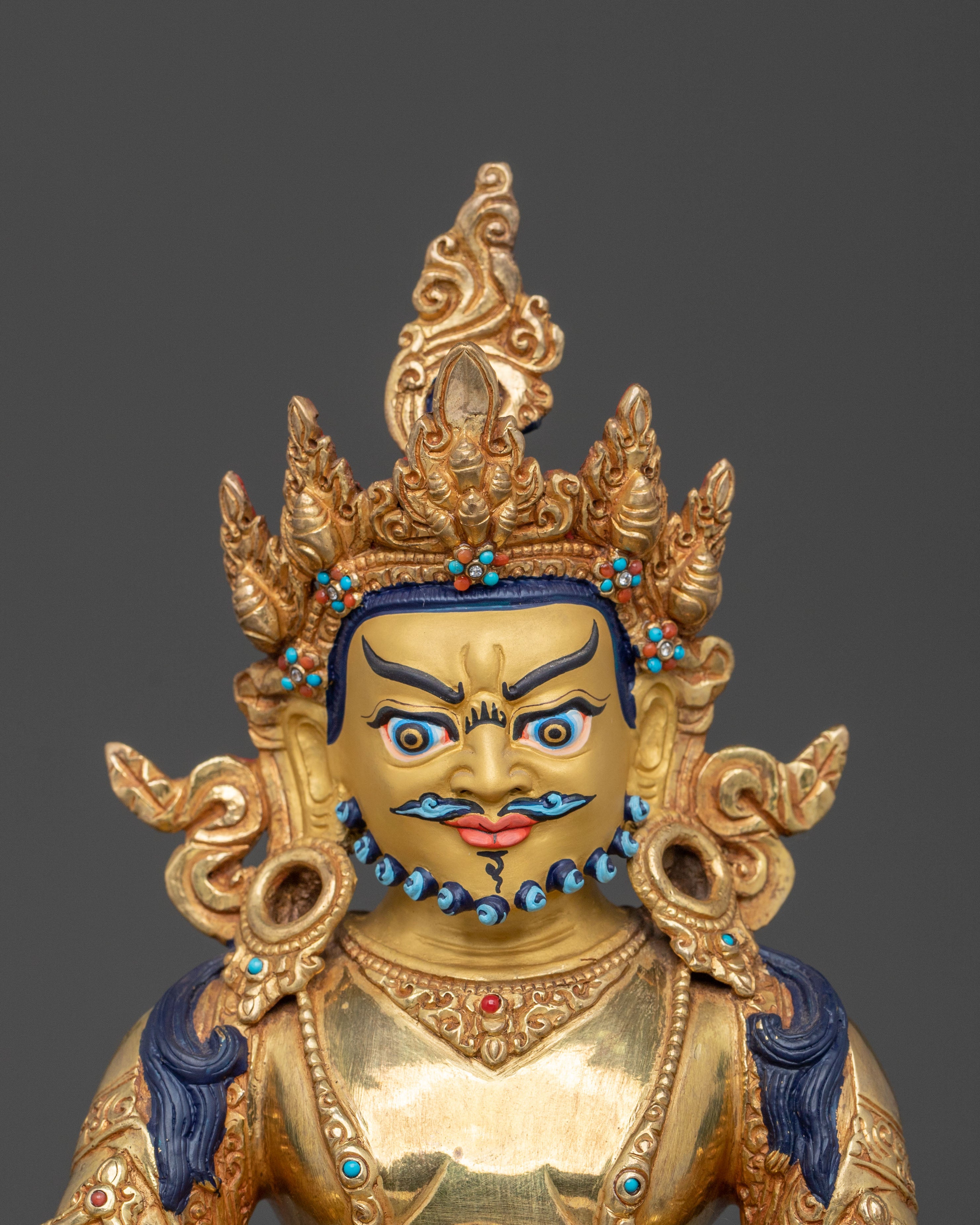 Dzambhala Wealth Deity Figure | Tibetan Wealth Deity Sculpture