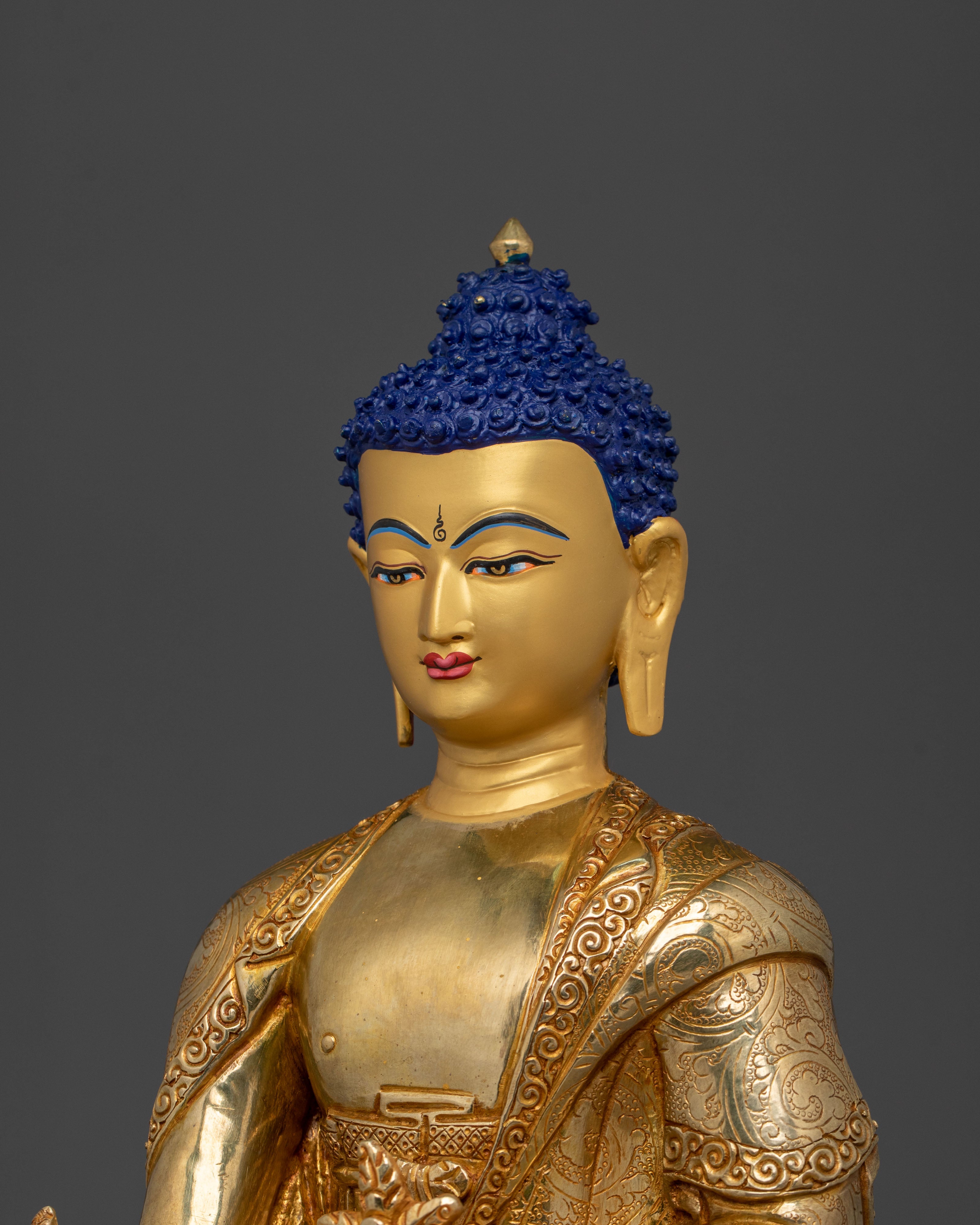 Sacred Medicine Buddha Statue of Healing - 24K Gold Gilded