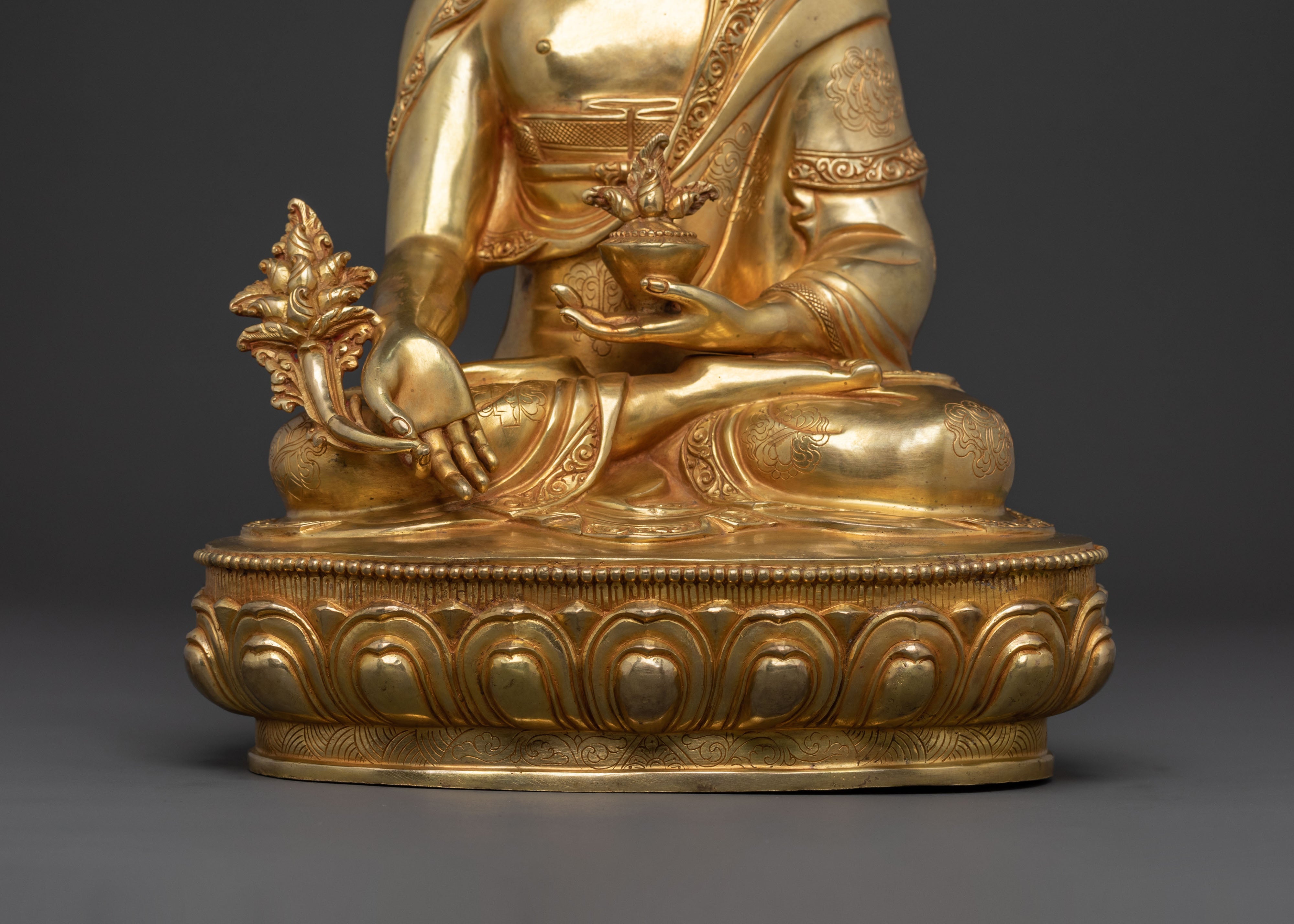 Medicine Buddha Statue | 24K Gold Gilded Icon