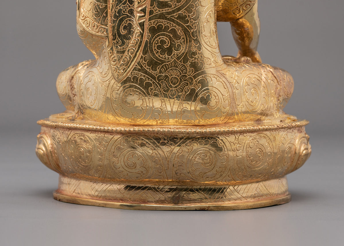 Hand Carved Shakyamuni Buddha Statue with Copper Body