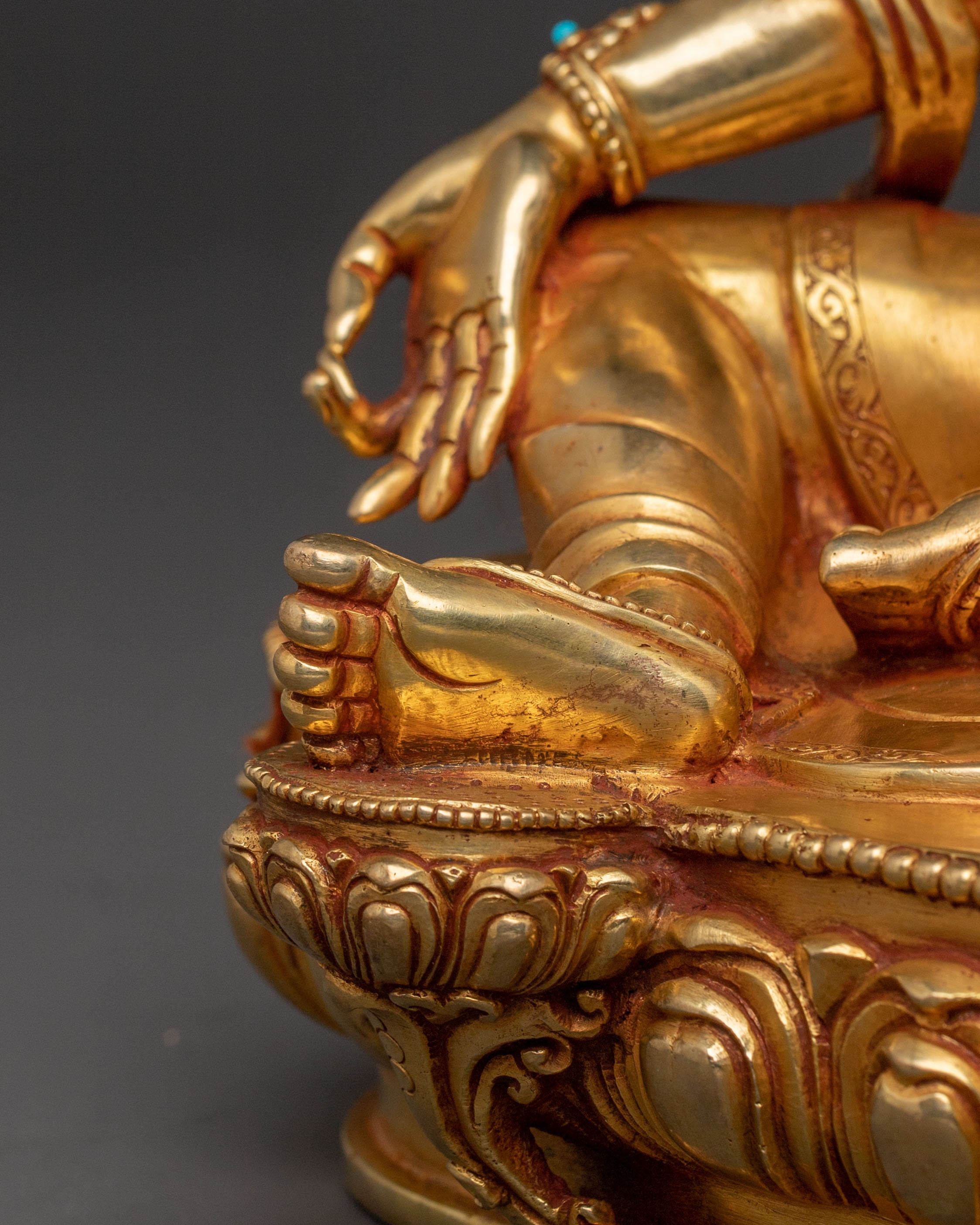 Green Tara Swift Protection Statue - Radiant Hand-Gilded Copper