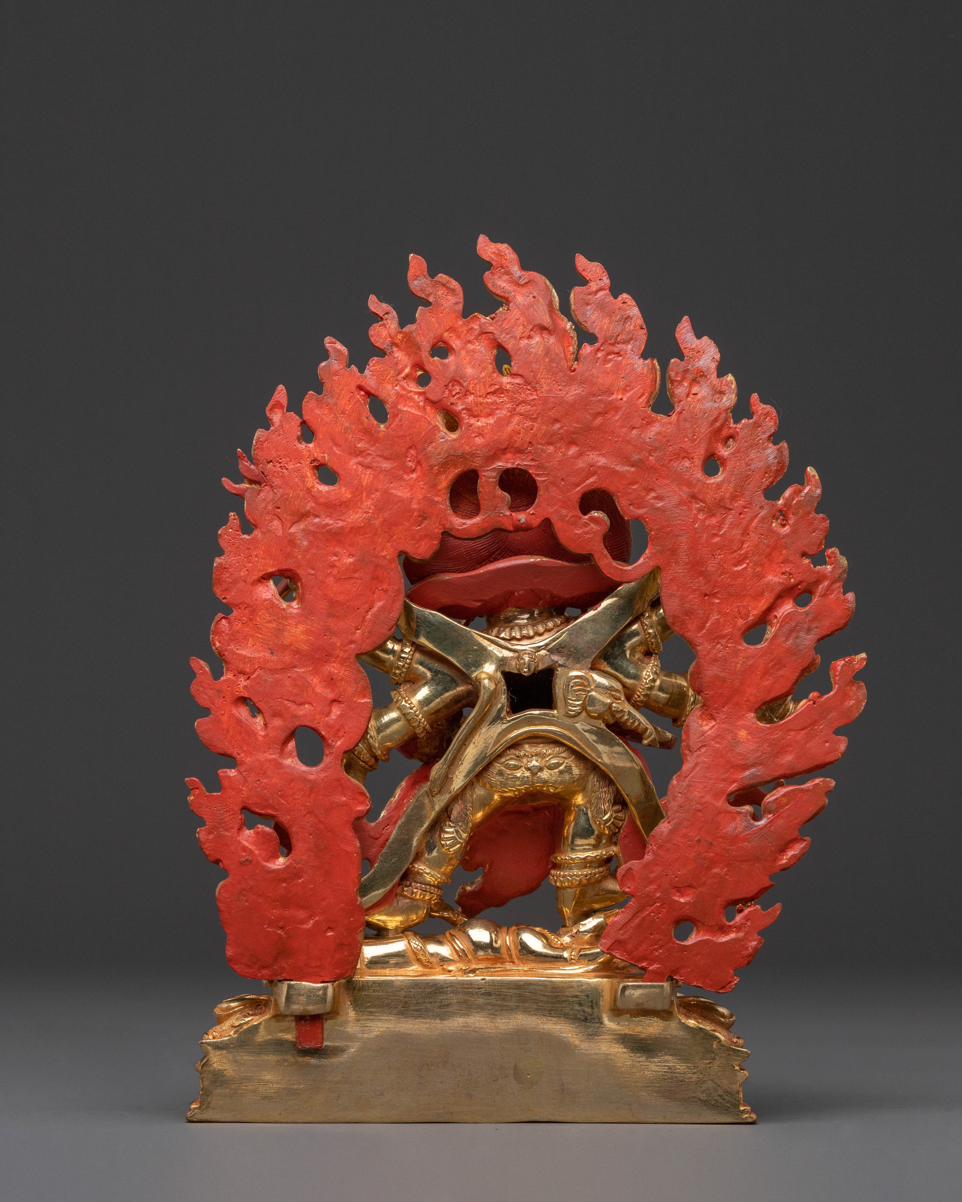 Divine Six-Armed Mahakala Statue – Fierce Protector Sculpture