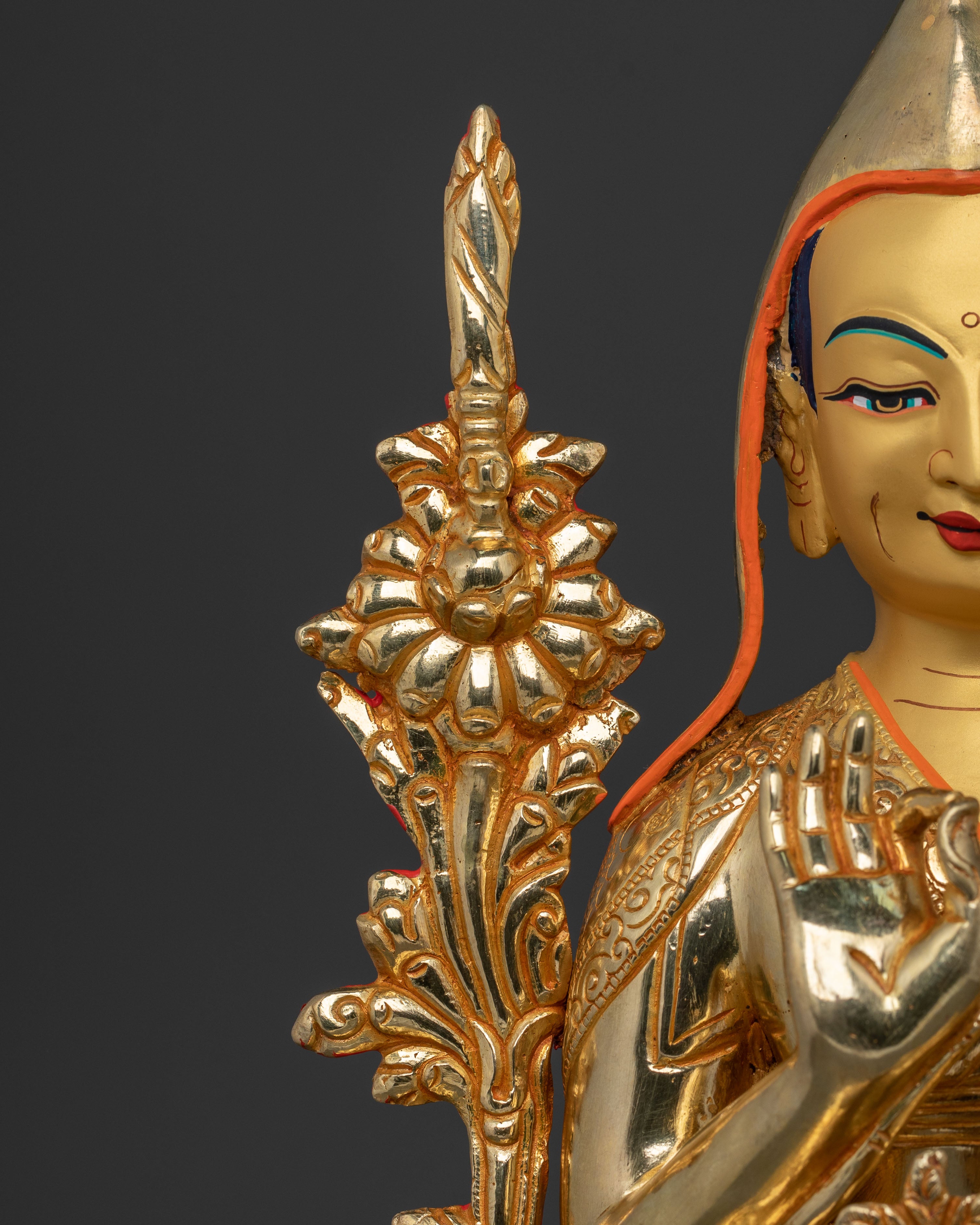 Tsongkhapa Handcrafted Statue in 24K Gold