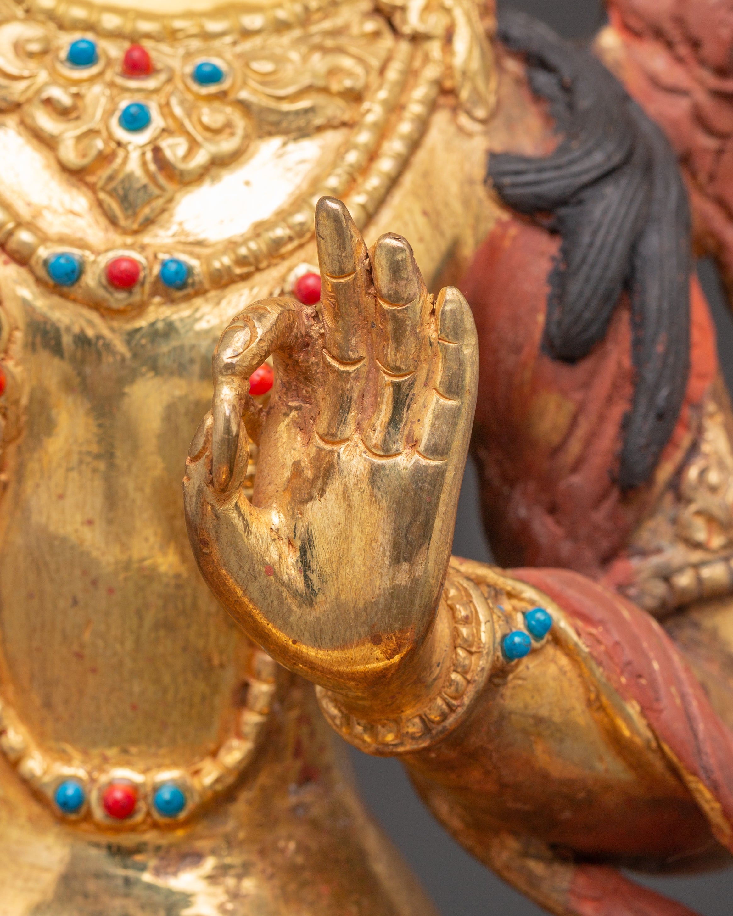 Handmade Golden Statue of Manjushri: The Wisdom Bodhisattva | Nepali Art