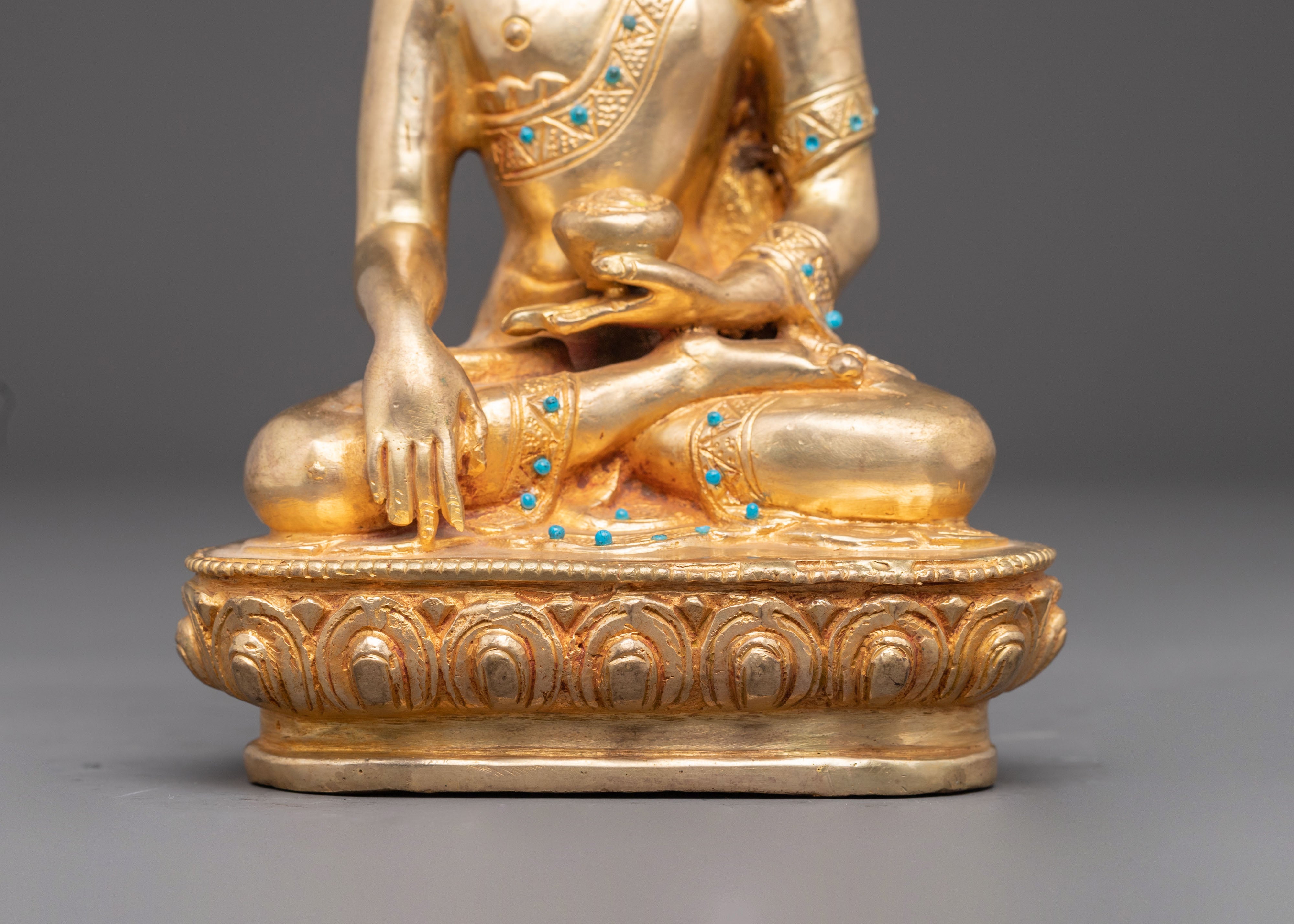 Handmade Copper Statue of Buddha Shakyamuni | Meditation and Altar Decor