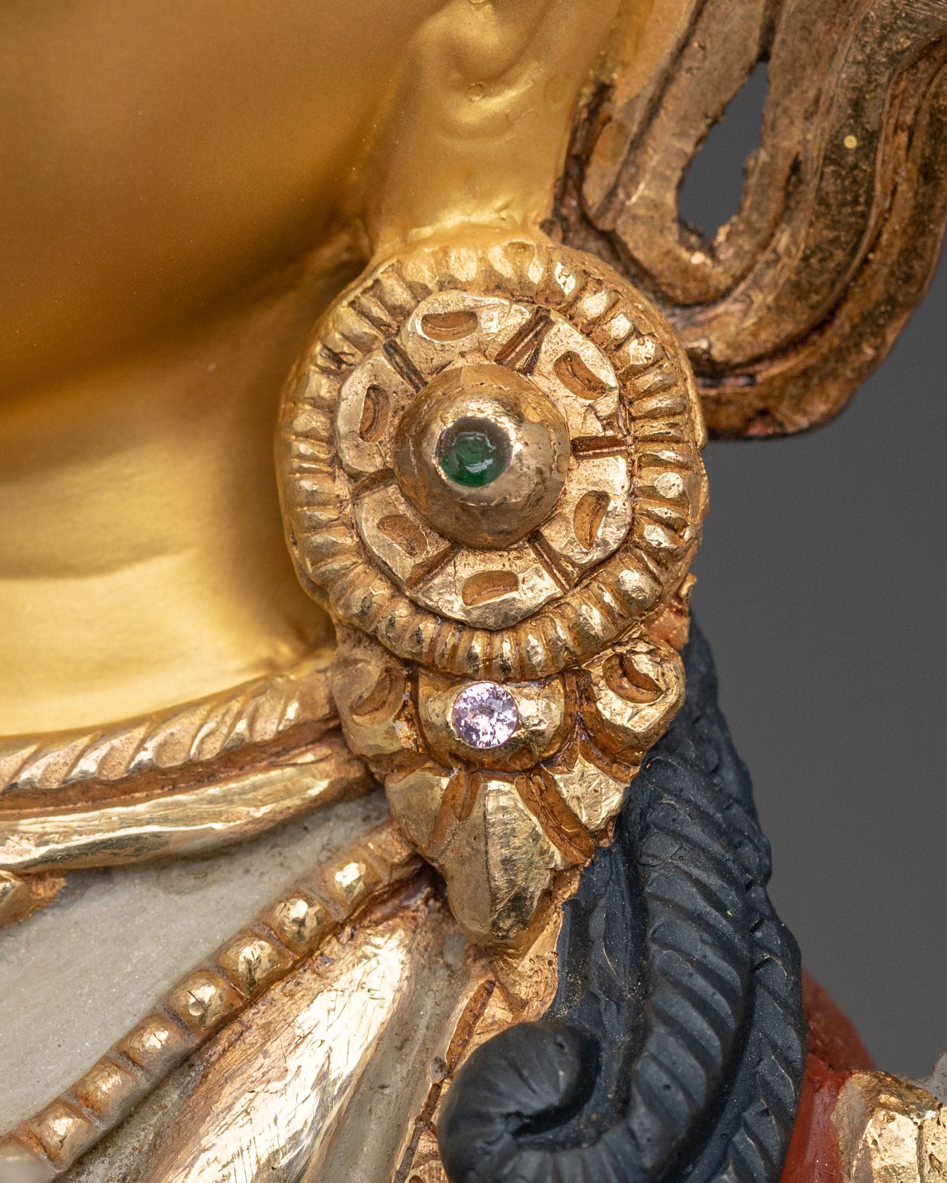 Handcrafted White Tara Statue | 24K Gold Gilded