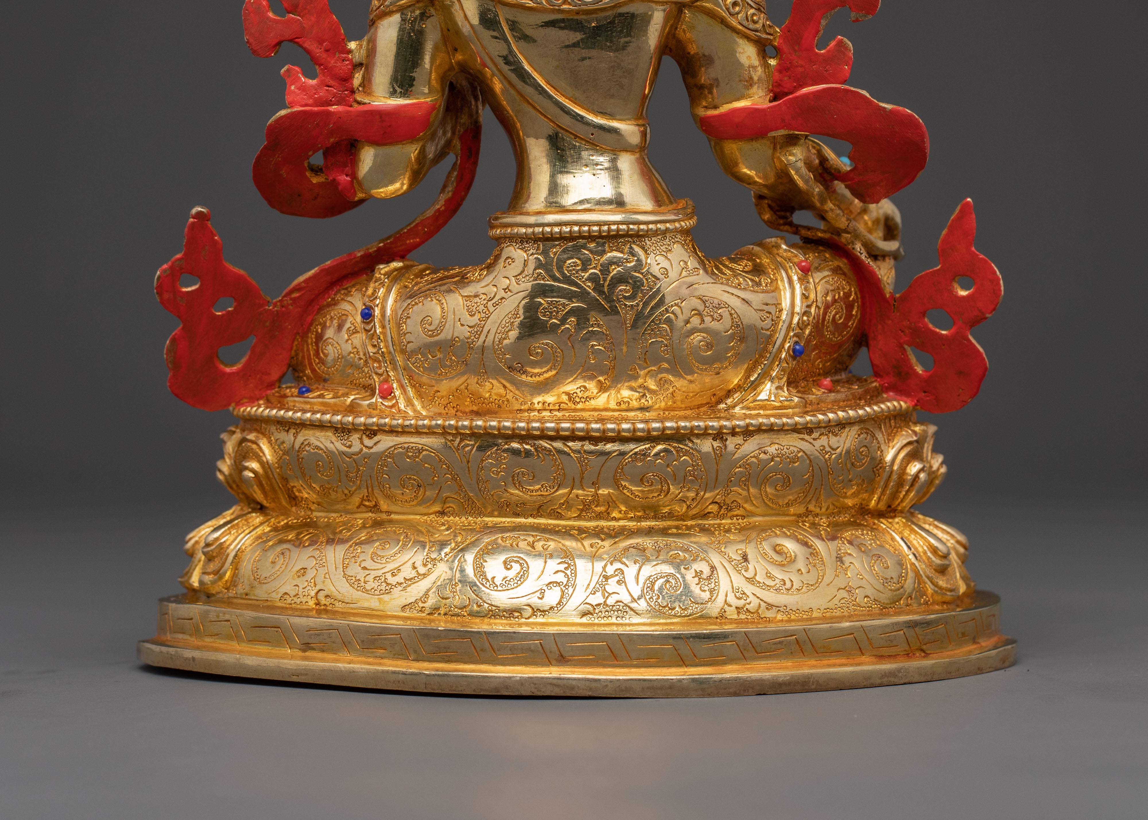 Handcrafted Grace Green Tara Statue - Gilded Copper