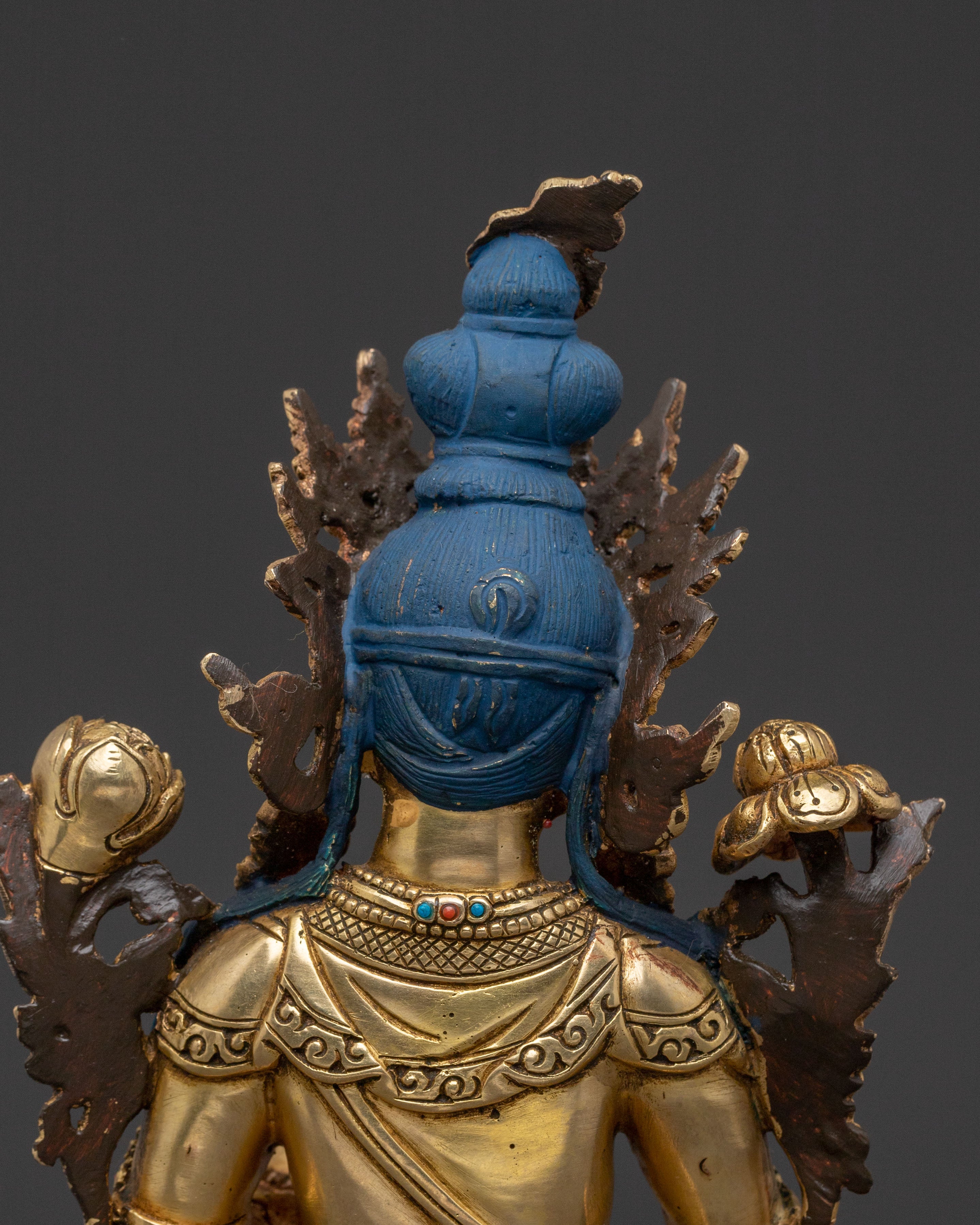 Serene Green Tara Sacred Statue – Gilded Copper Artwork