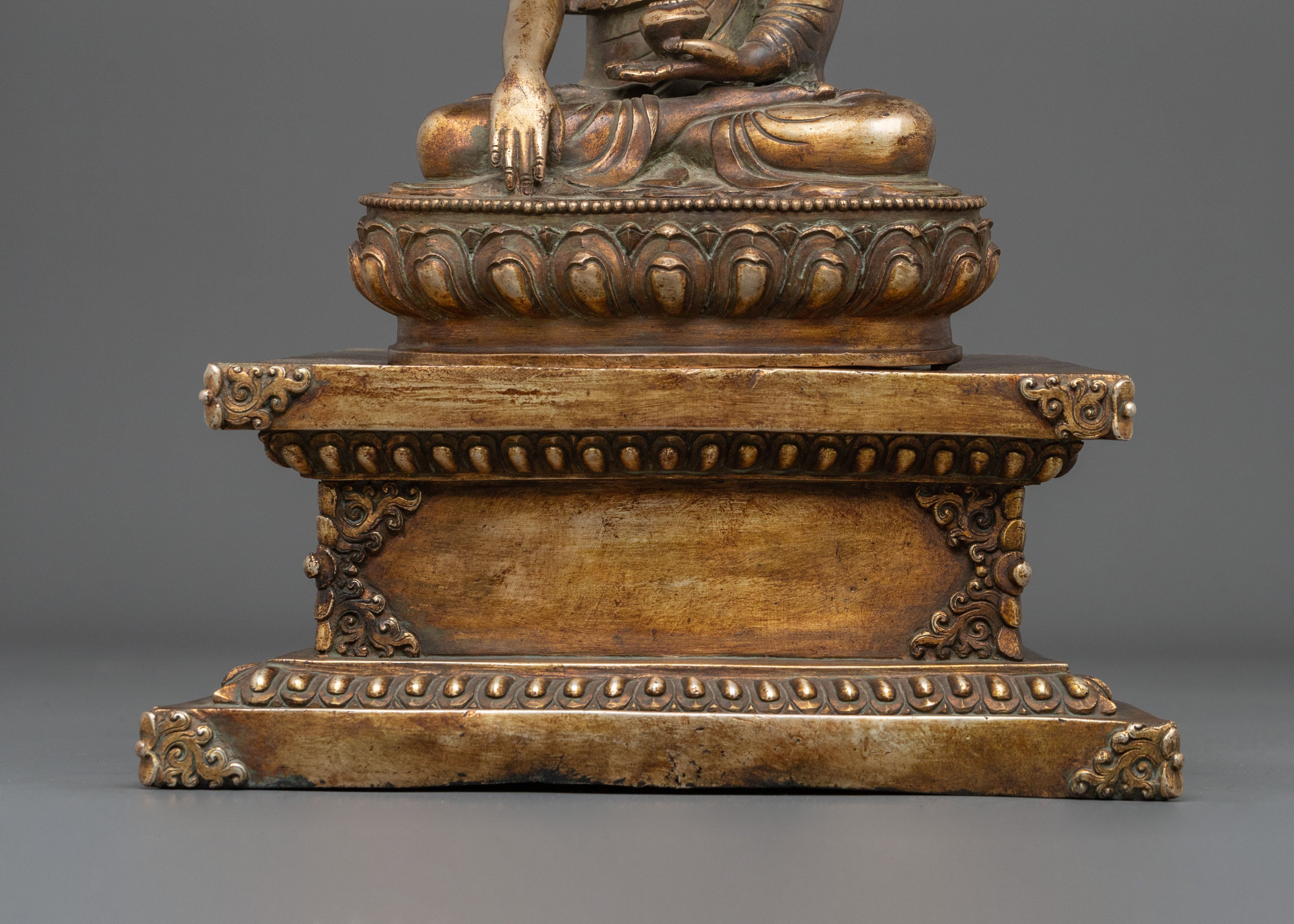 Shakyamuni Buddha Statue on Throne | Home Decor