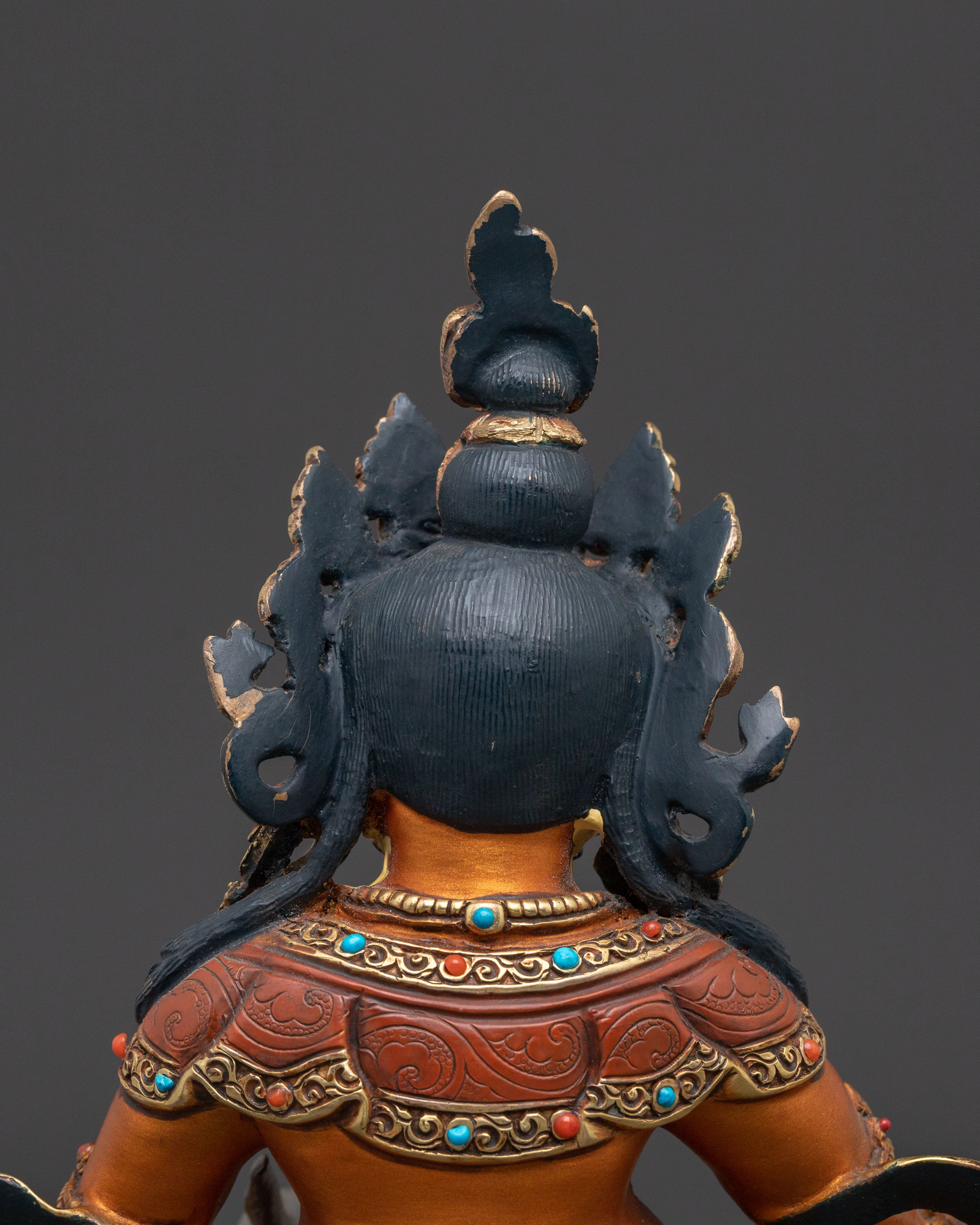 24K Gold Gilded Copper Dzambhala Statue – Exquisite Artisanal Masterpiece