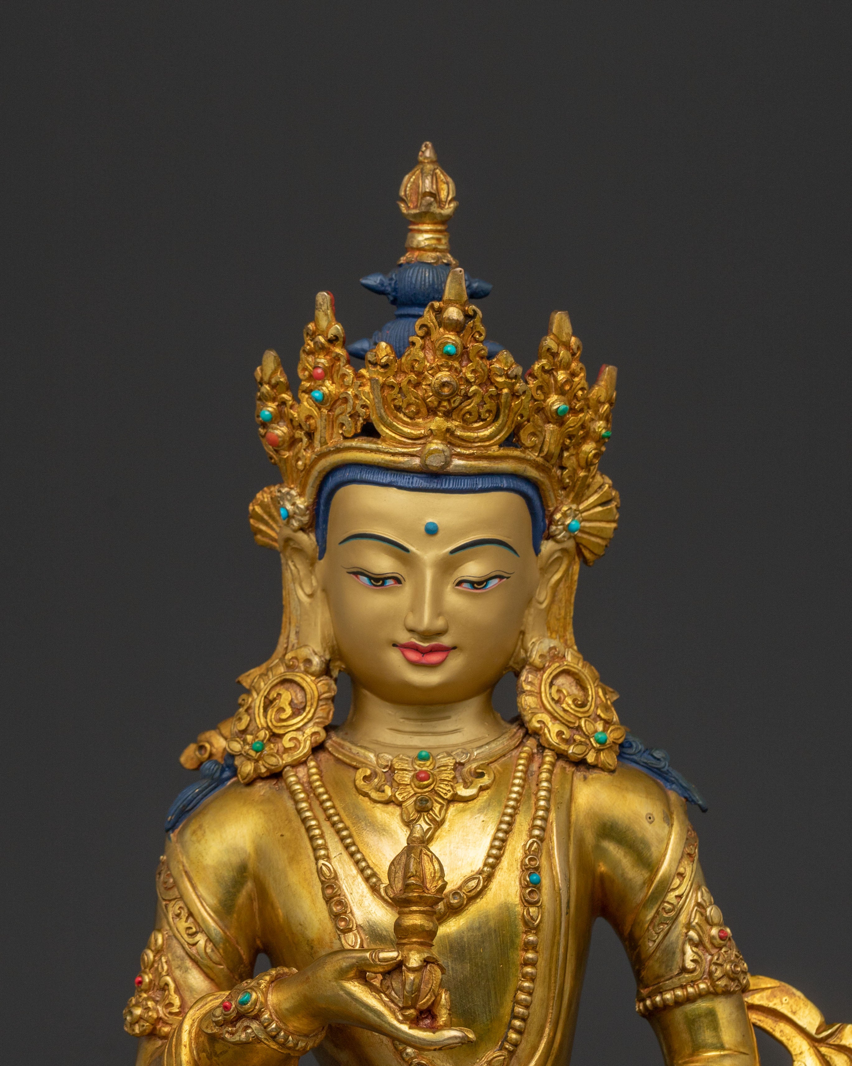 Vajrasattva Embodiment of Purity – Handcrafted 24K Gold Gilded Statue