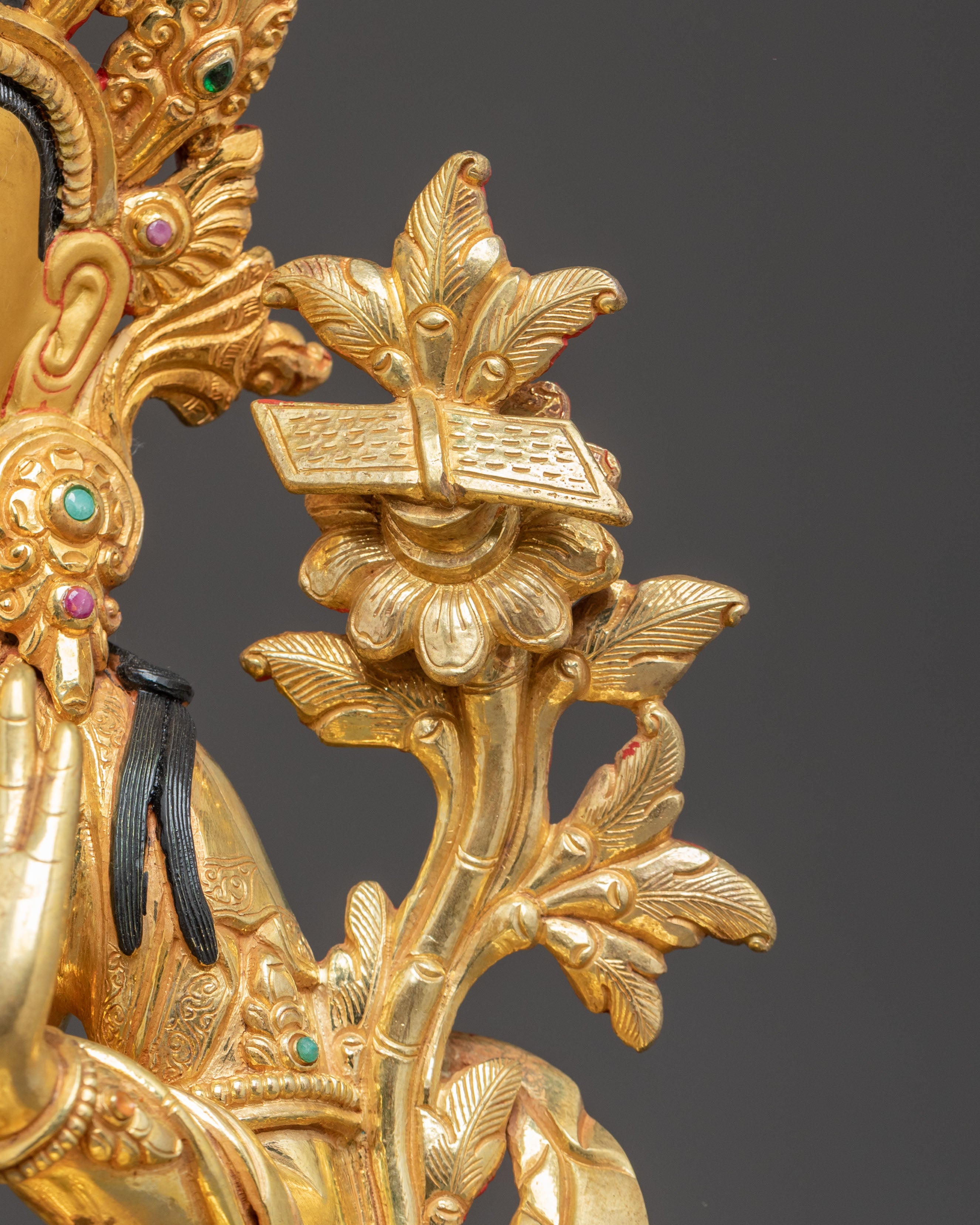 Handmade Dharma Icon Bodhisattva Manjushri Statue | Buddhist Spiritual Decor