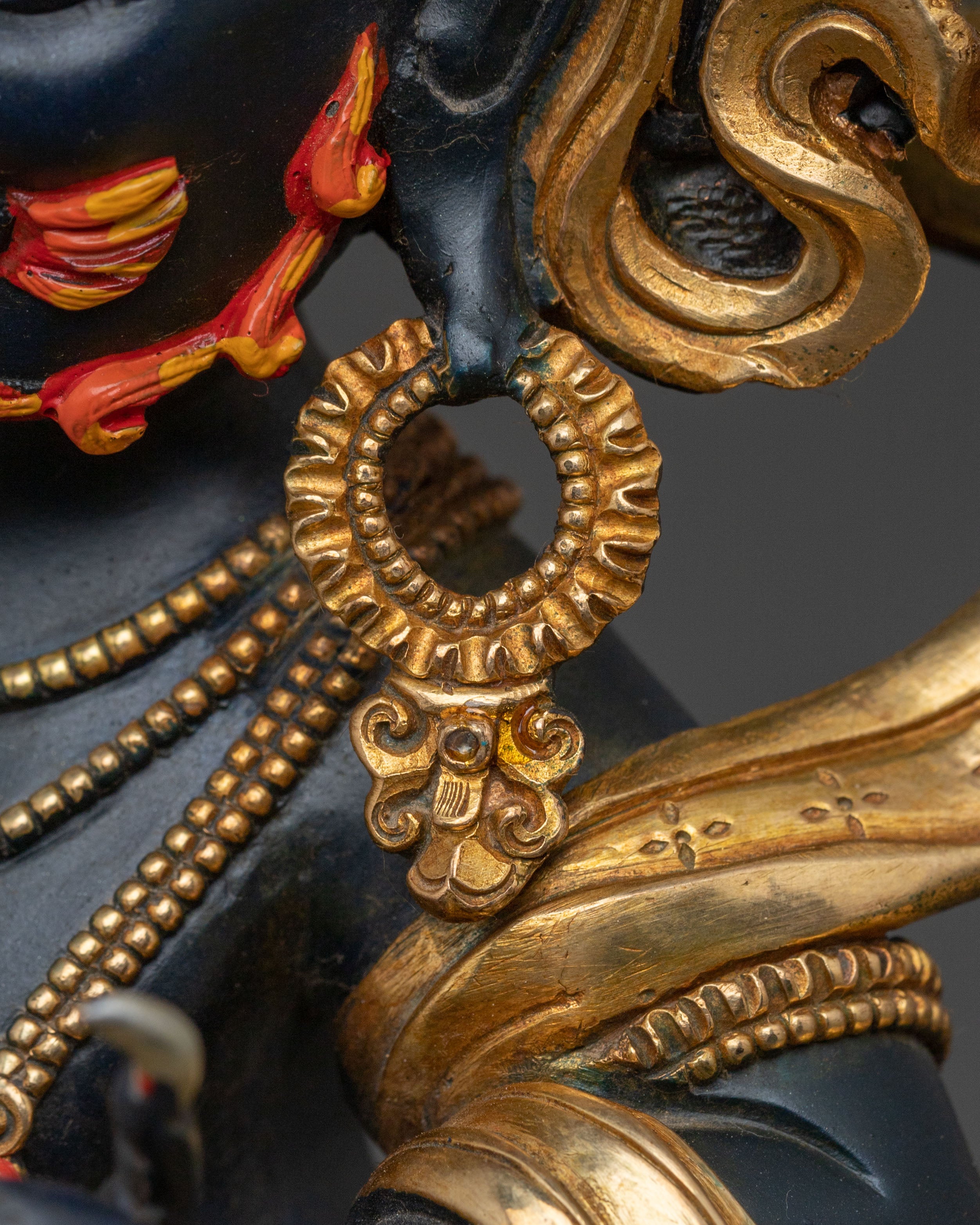 Achala Statue with Gold and Acrylic Paintings | Fierce Guardian