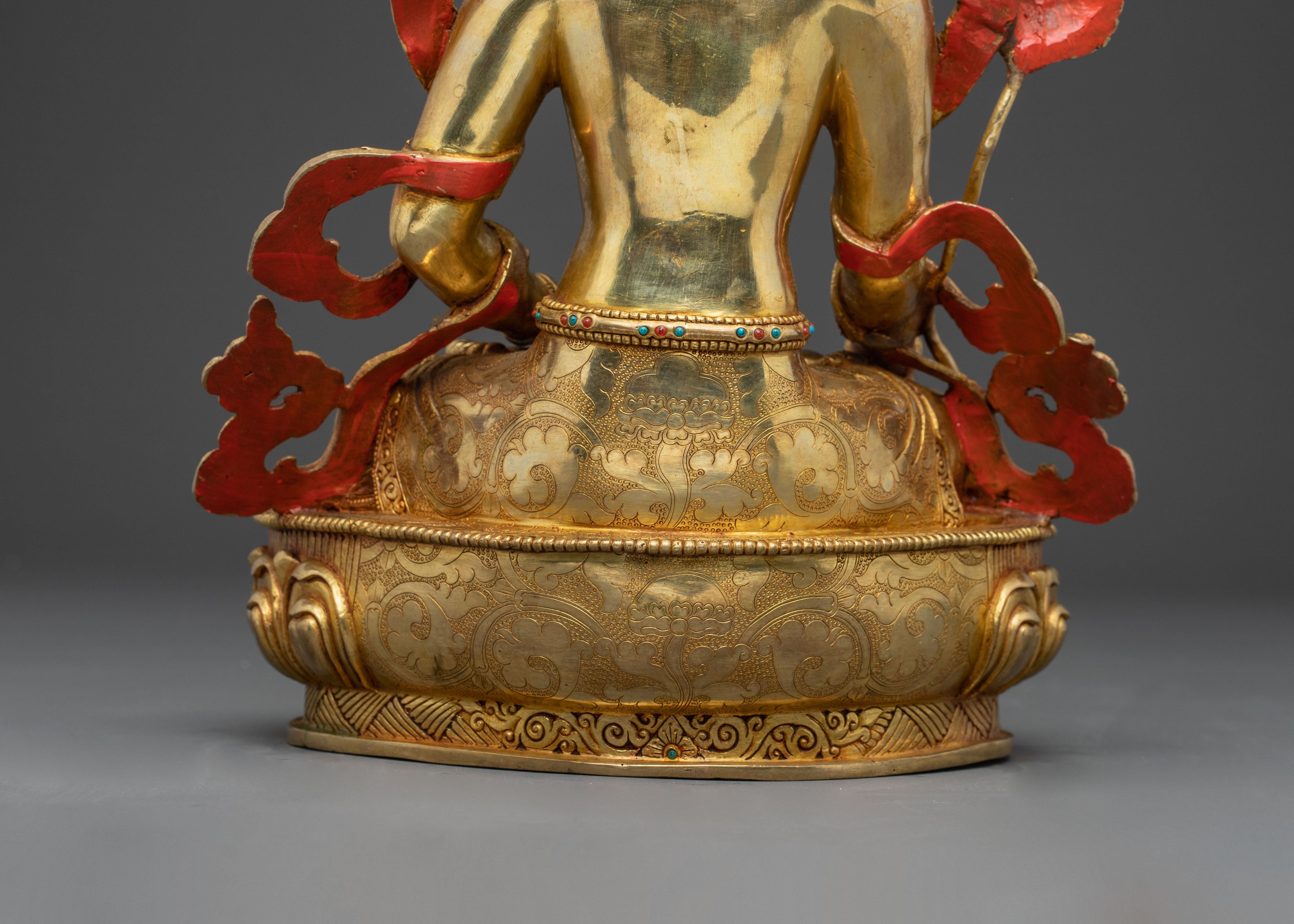 Handmade Kshitigarbha Golden Statue | Guardian of the Underworld