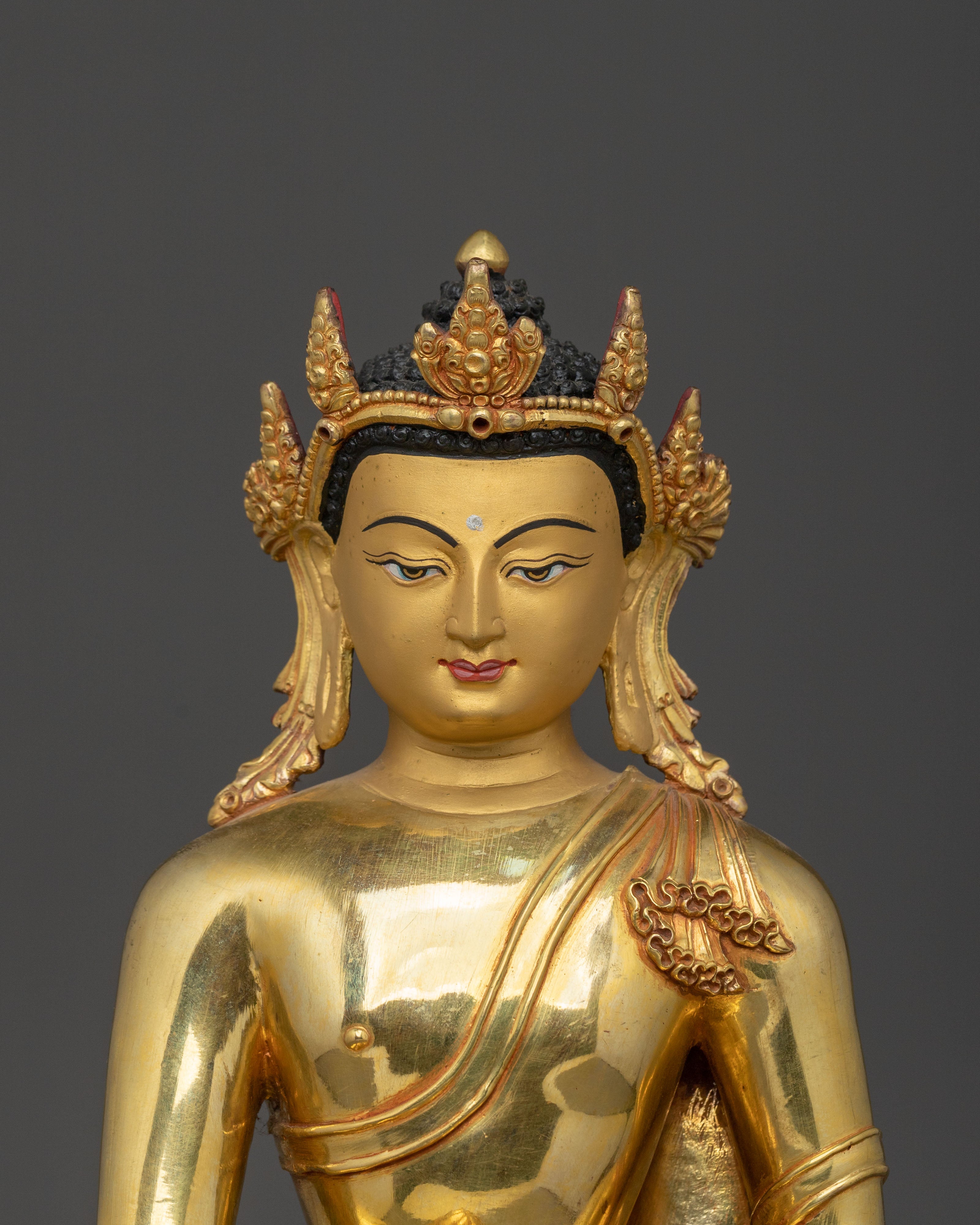 Crown Shakyamuni Buddha Statue | Meditation and Home Altar Decor