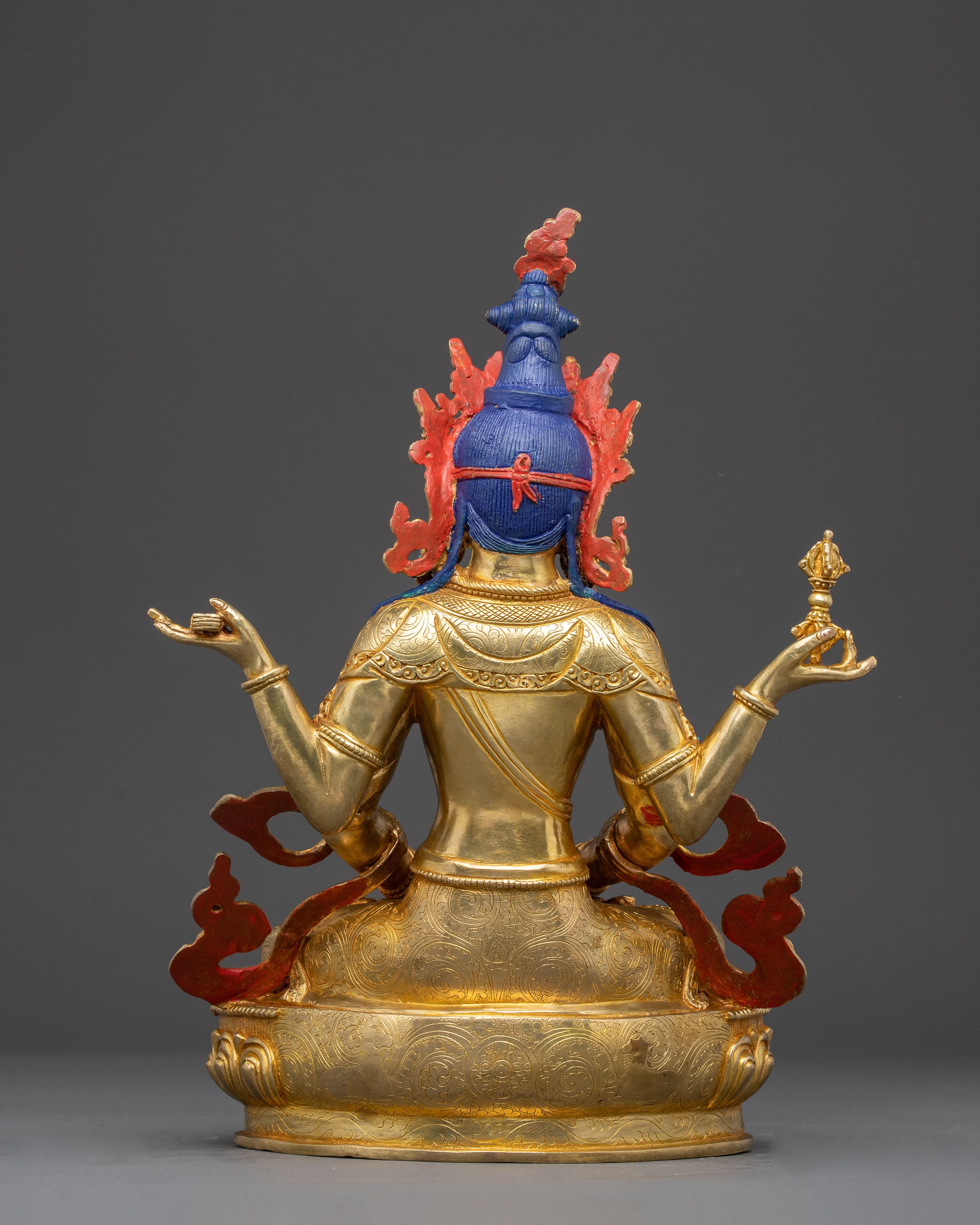 24K Gold Gilded Prajna Paramita Copper Statue