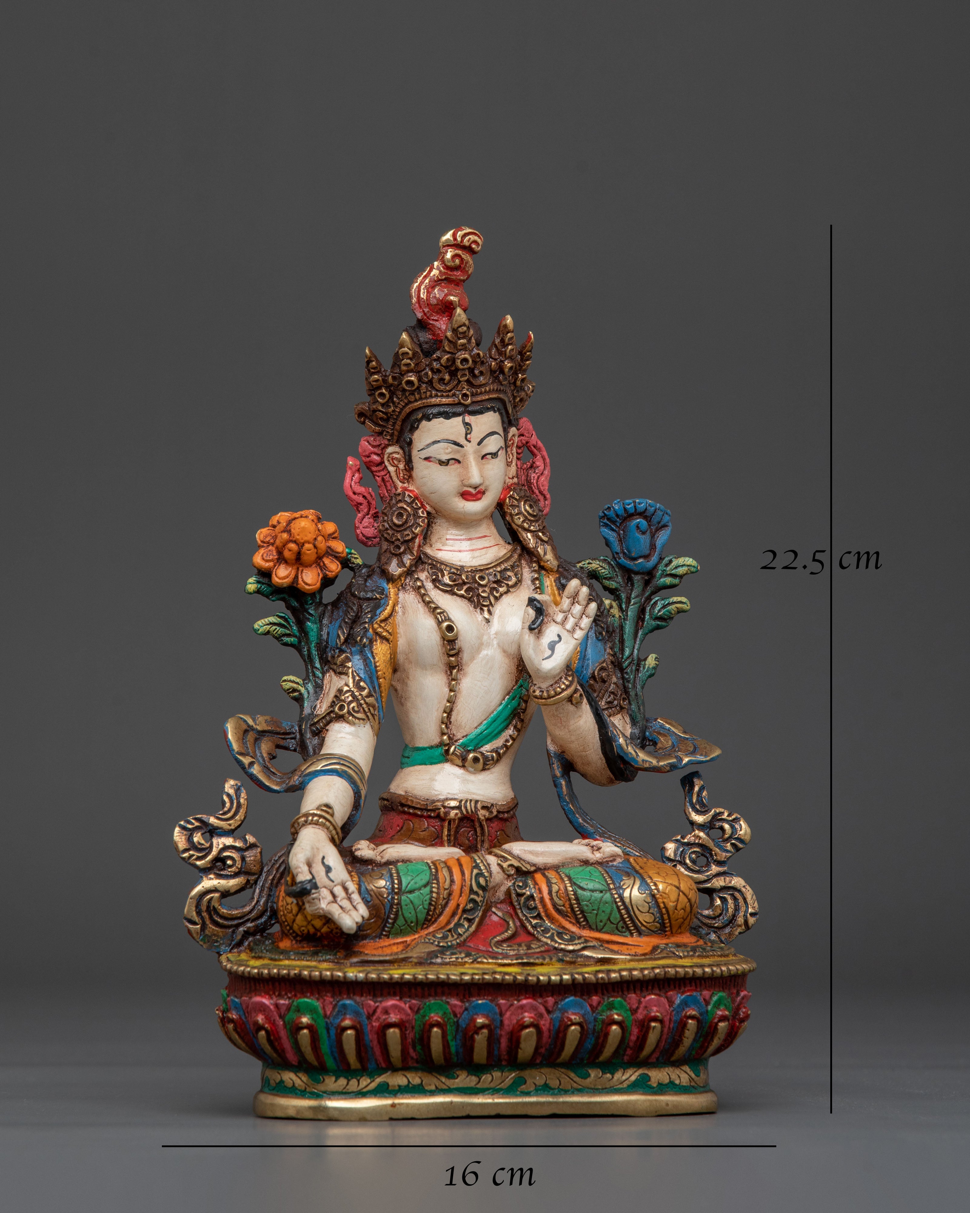 Goddess White Tara Meditation Statue | Bodhisattva of Long Life and Compassion