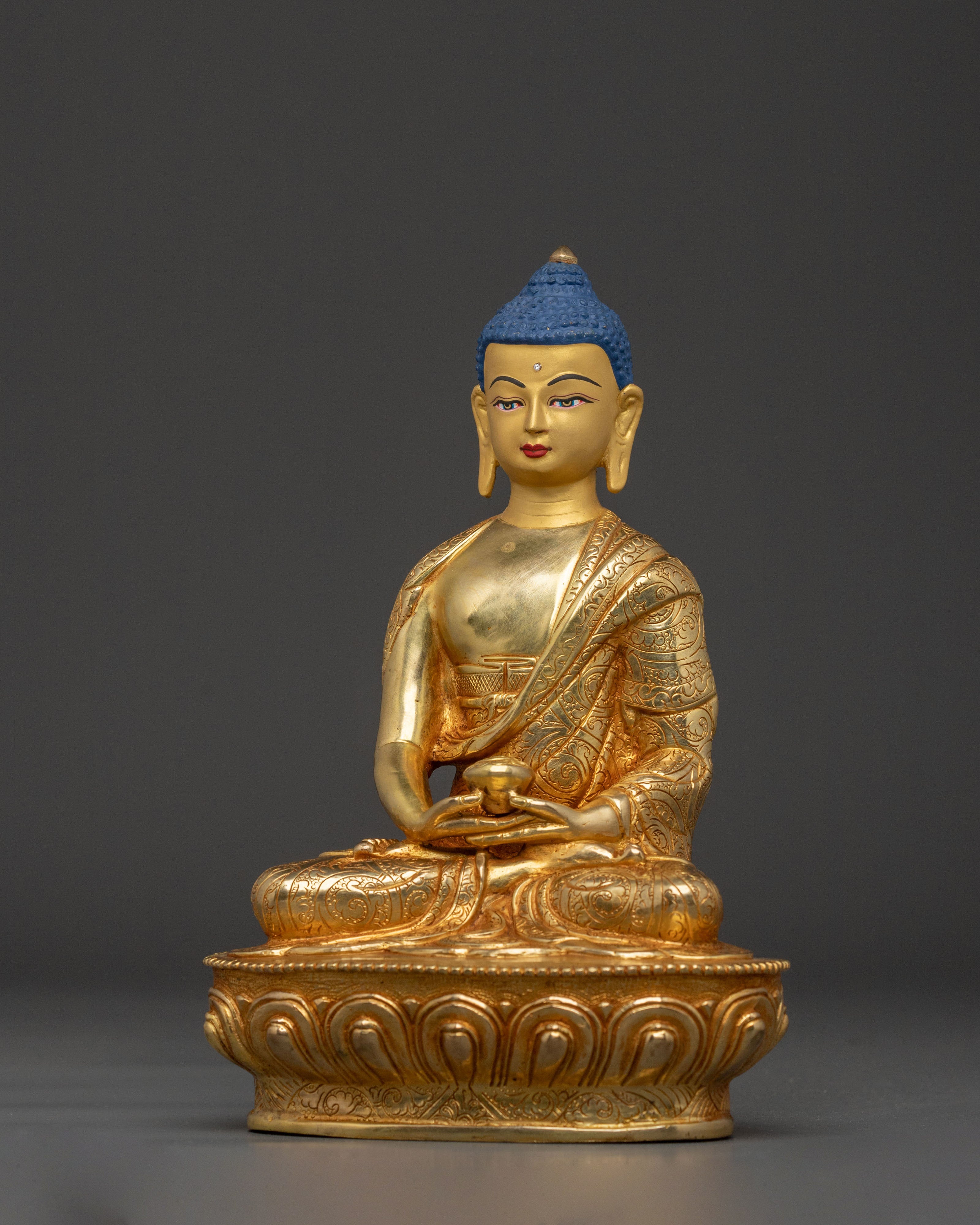 Amitabha Buddha 24K Gold Gilded Statue: Sacred Artistry