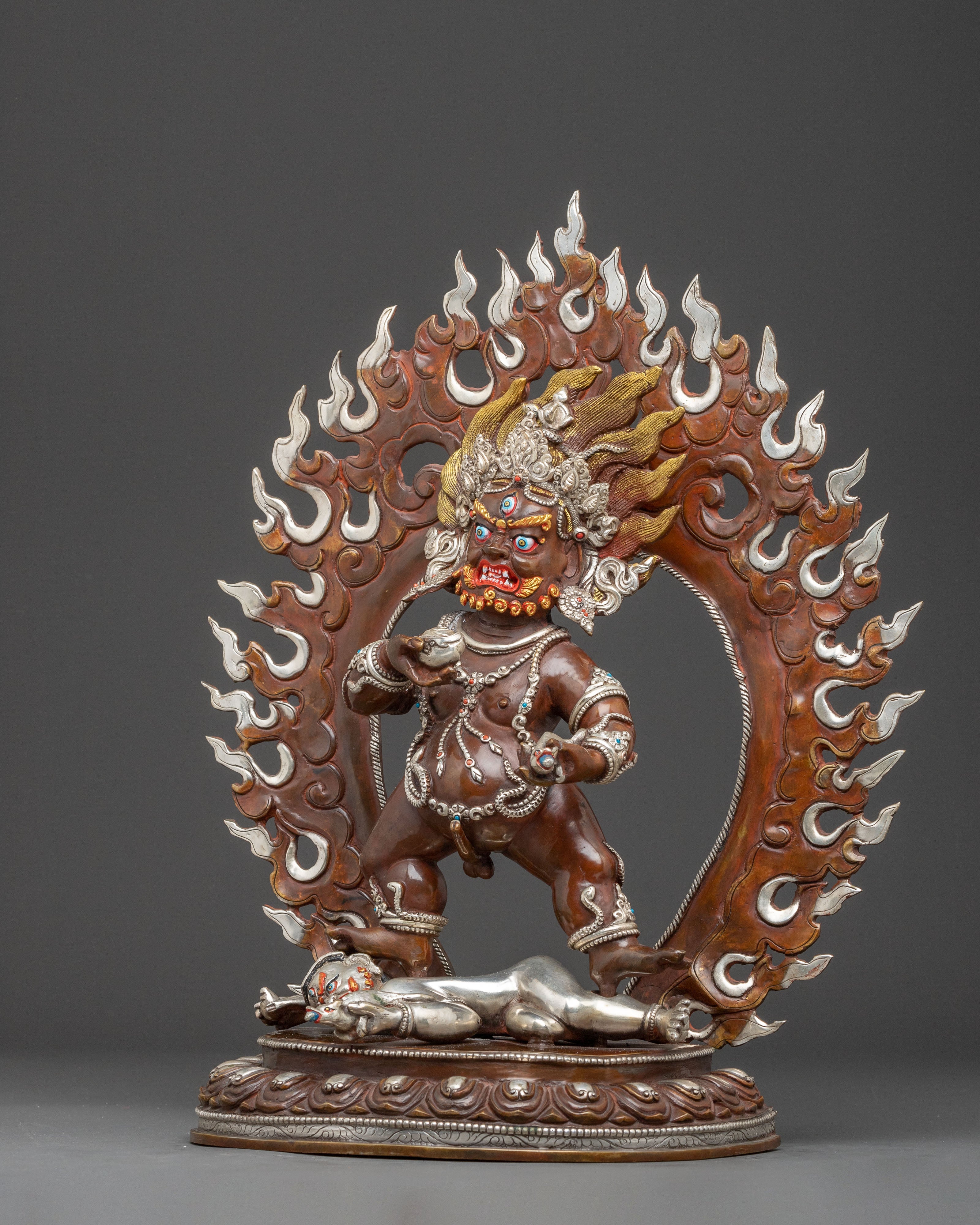 Black Dzambhala Copper Statue: Prosperity God