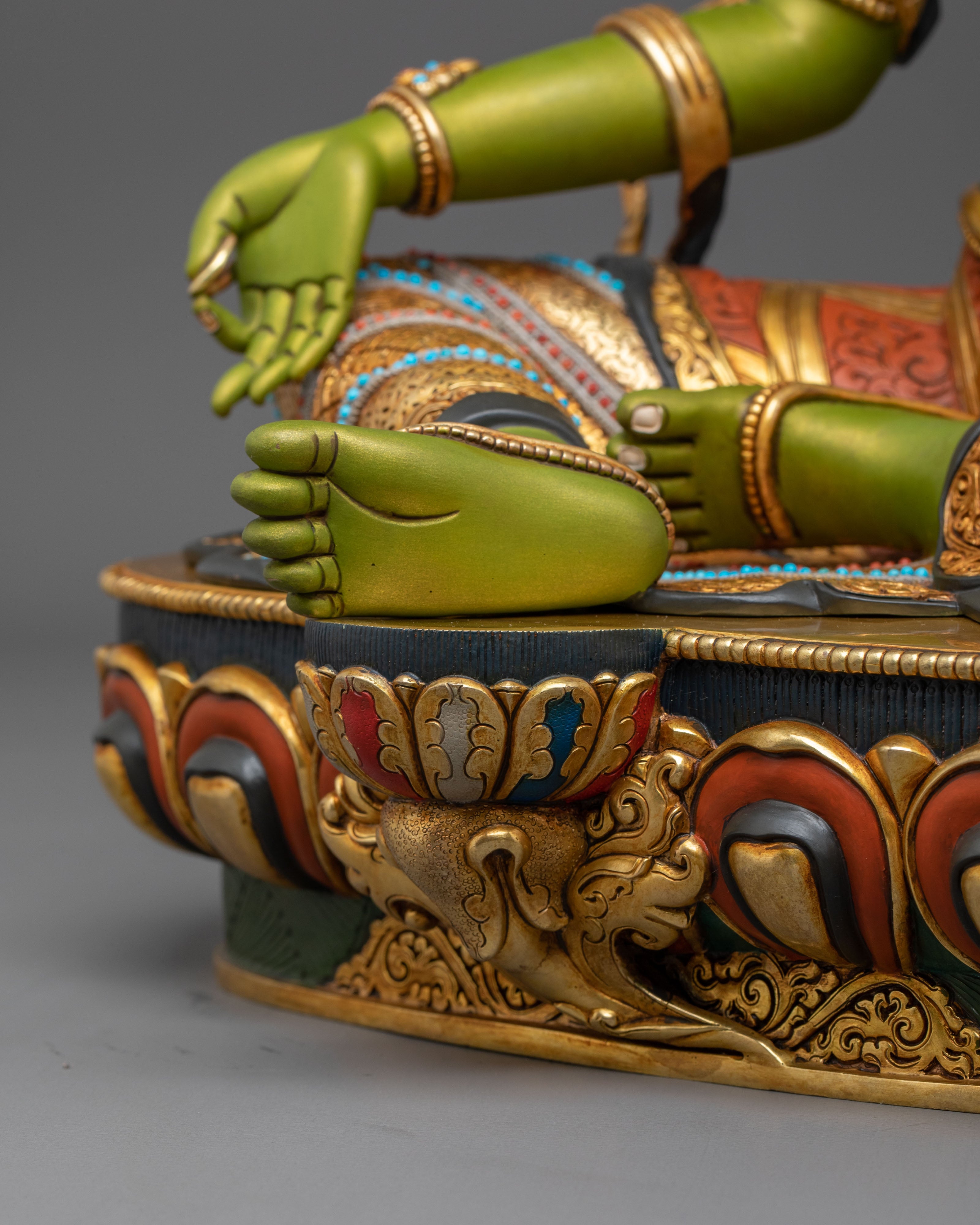 Green Tara Statue | Peaceful Buddhist Guardian