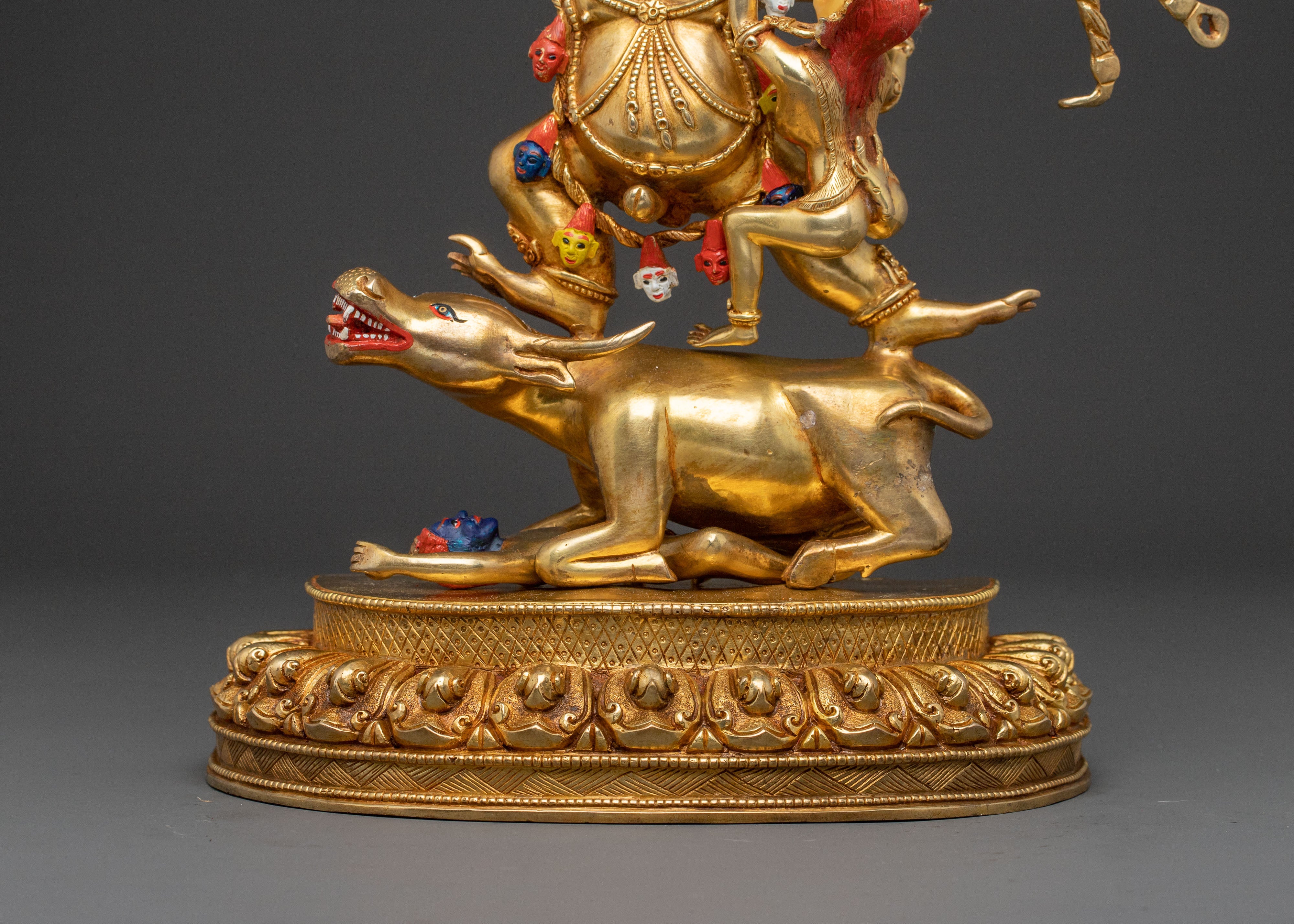 Yama Dharmaraja 24k Gold Gilded Statue | Copper Body