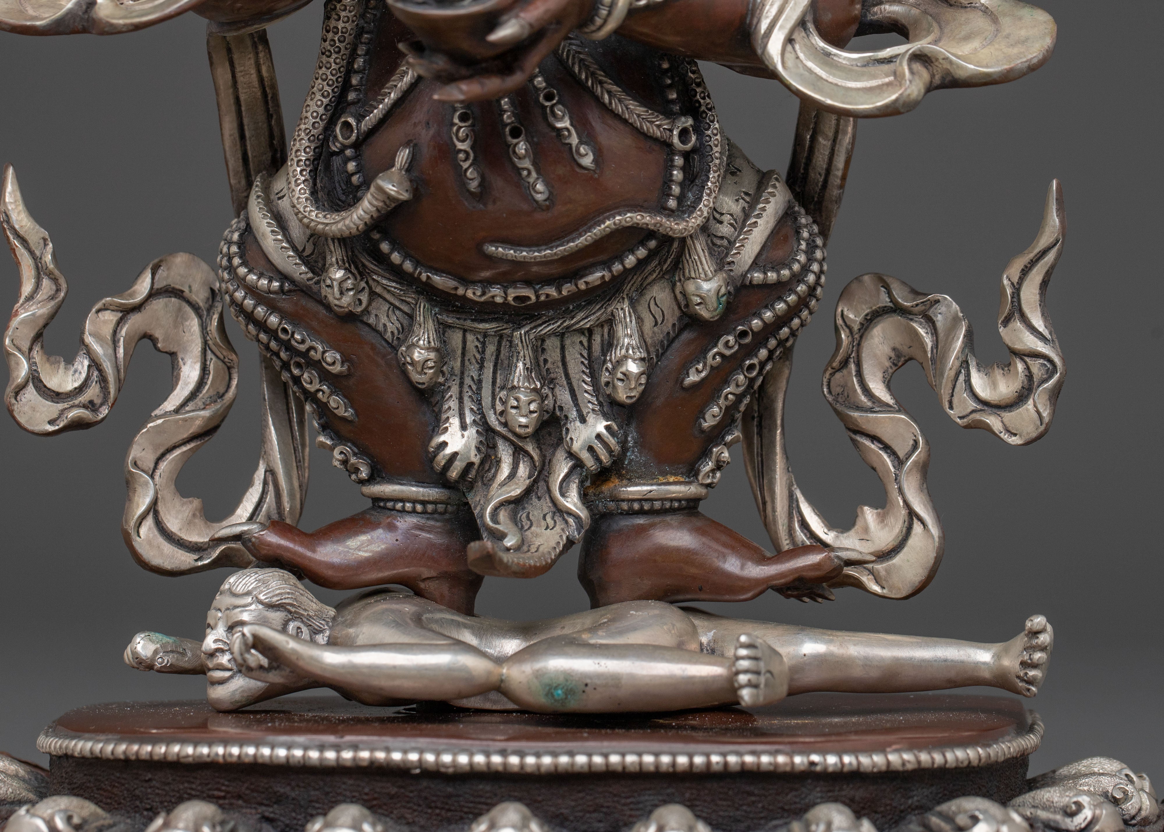Shakya Mahakala: Handcrafted Oxidized Copper Divine Icon