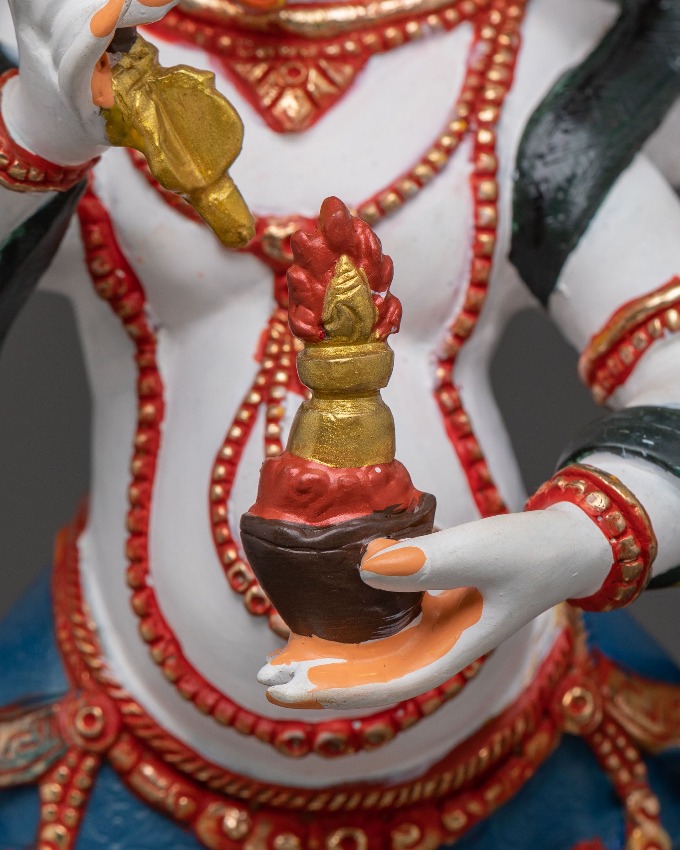 White Mahakala Statue | Tibetan Protector Deity
