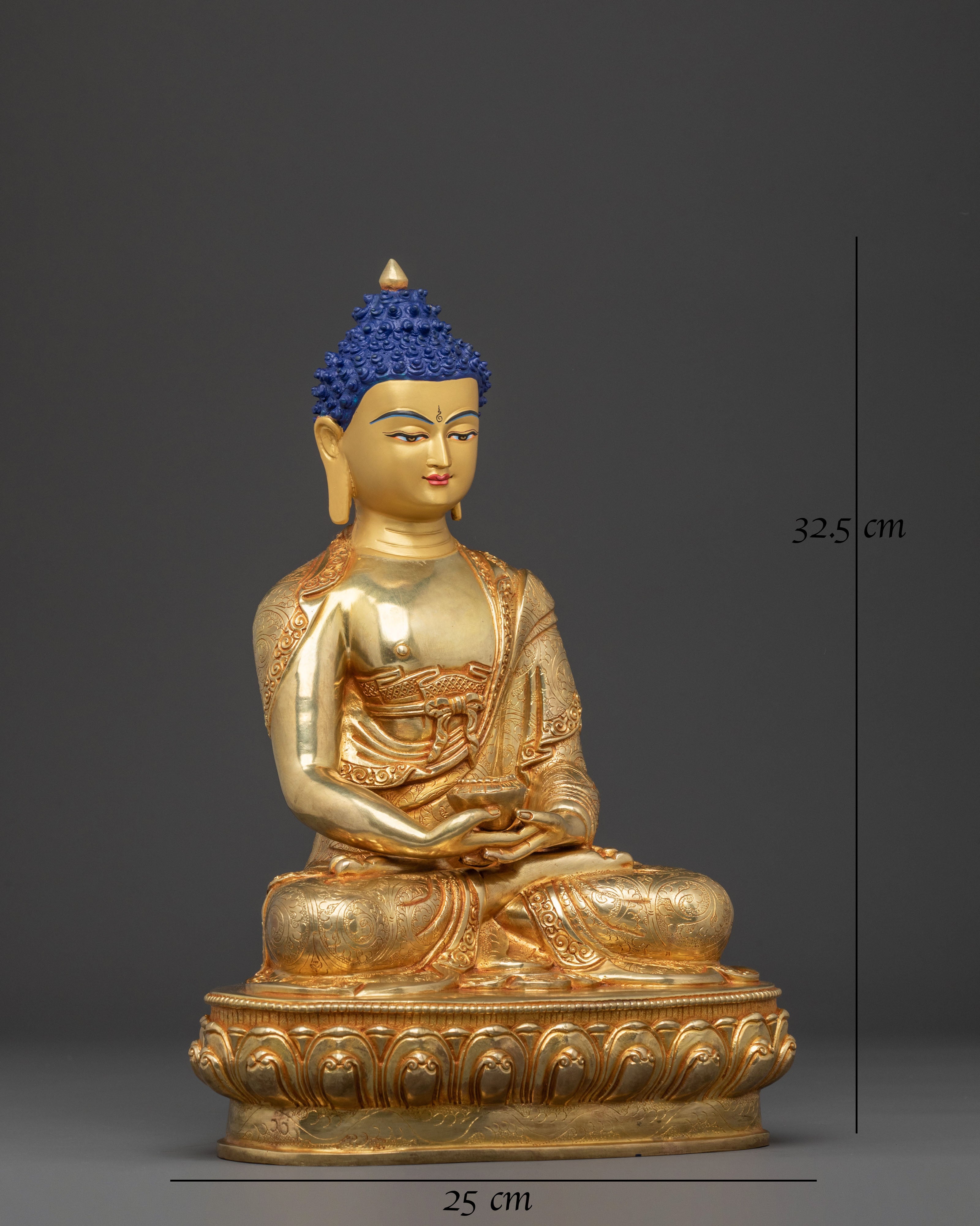 24k Gold Gilded Amitabha Buddha Spiritual Statue – Exquisite Copper Art
