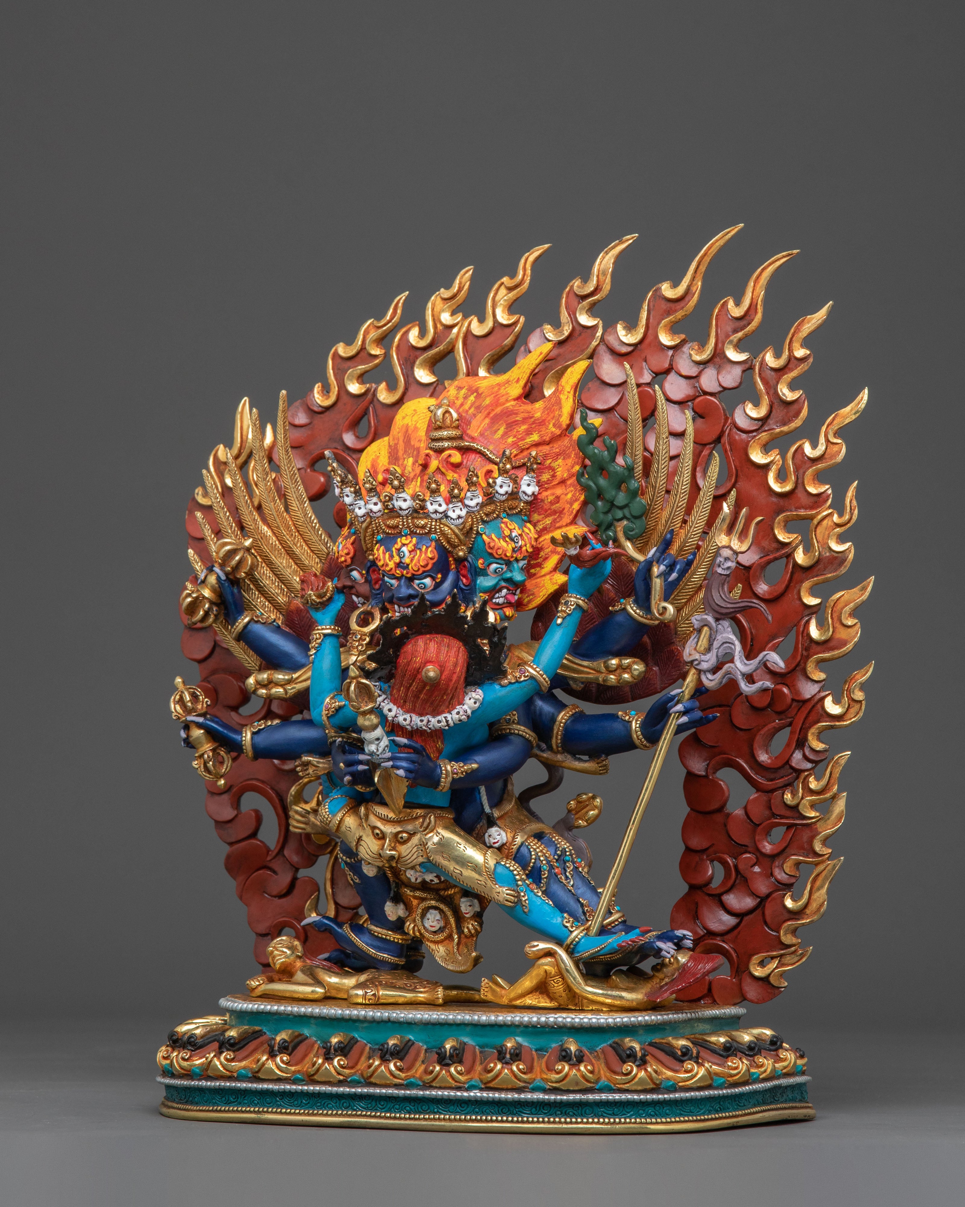 Vajrakilaya Wrathful Deity Sculpture | Buddhist Altar Decor