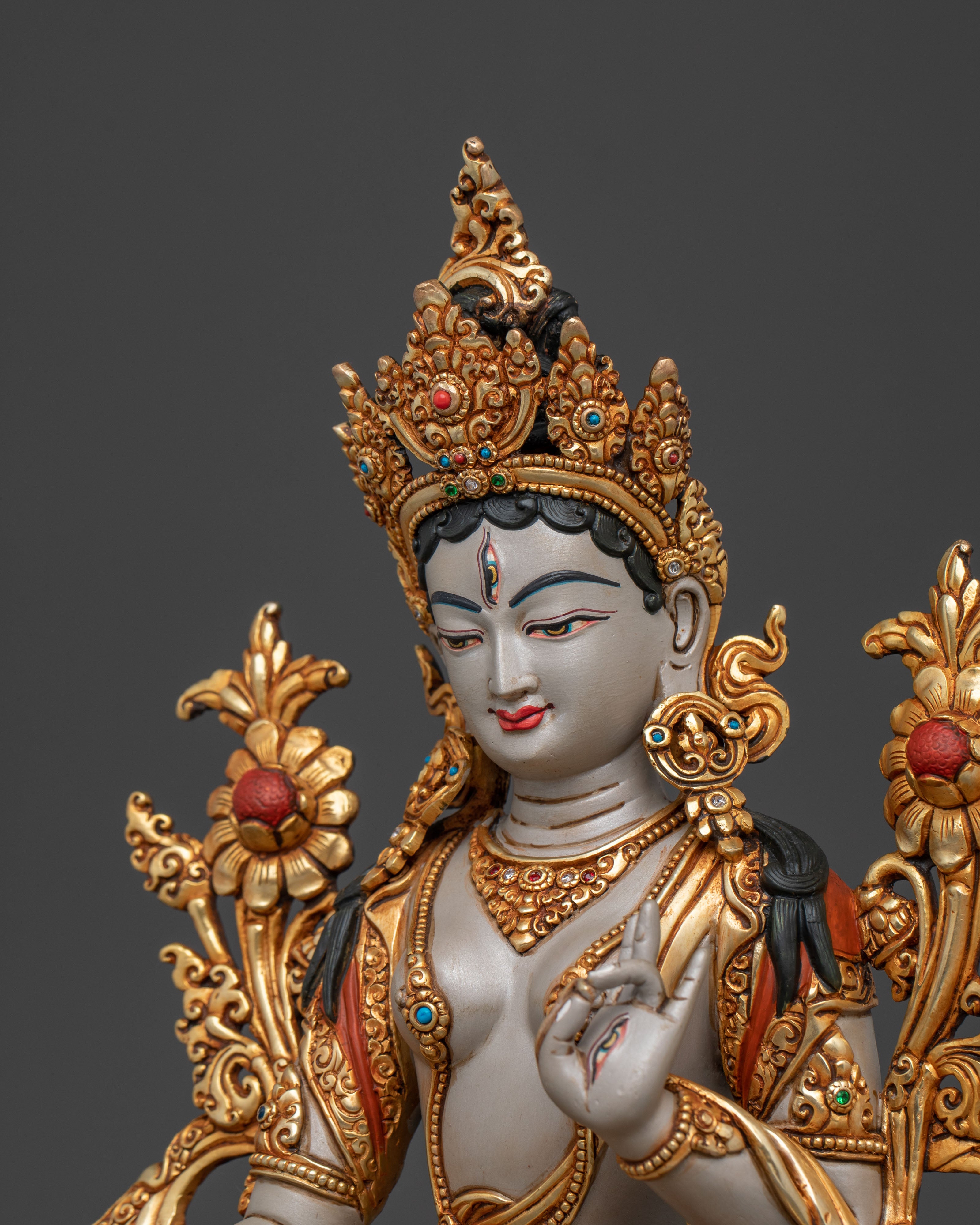 White Tara Statue | Serene Meditation Deity