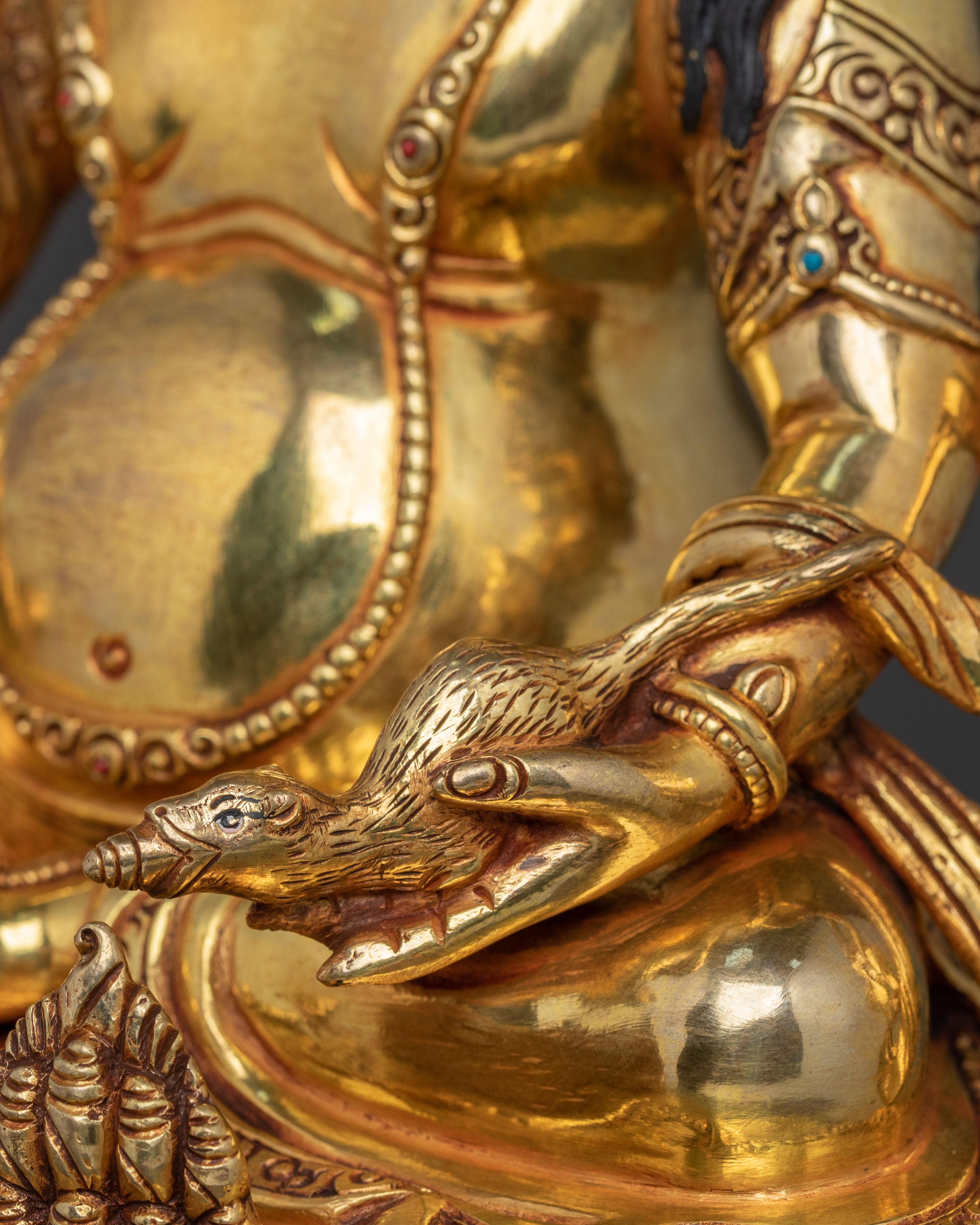 Dzambhala Ritual Statue on Throne | Wealth God