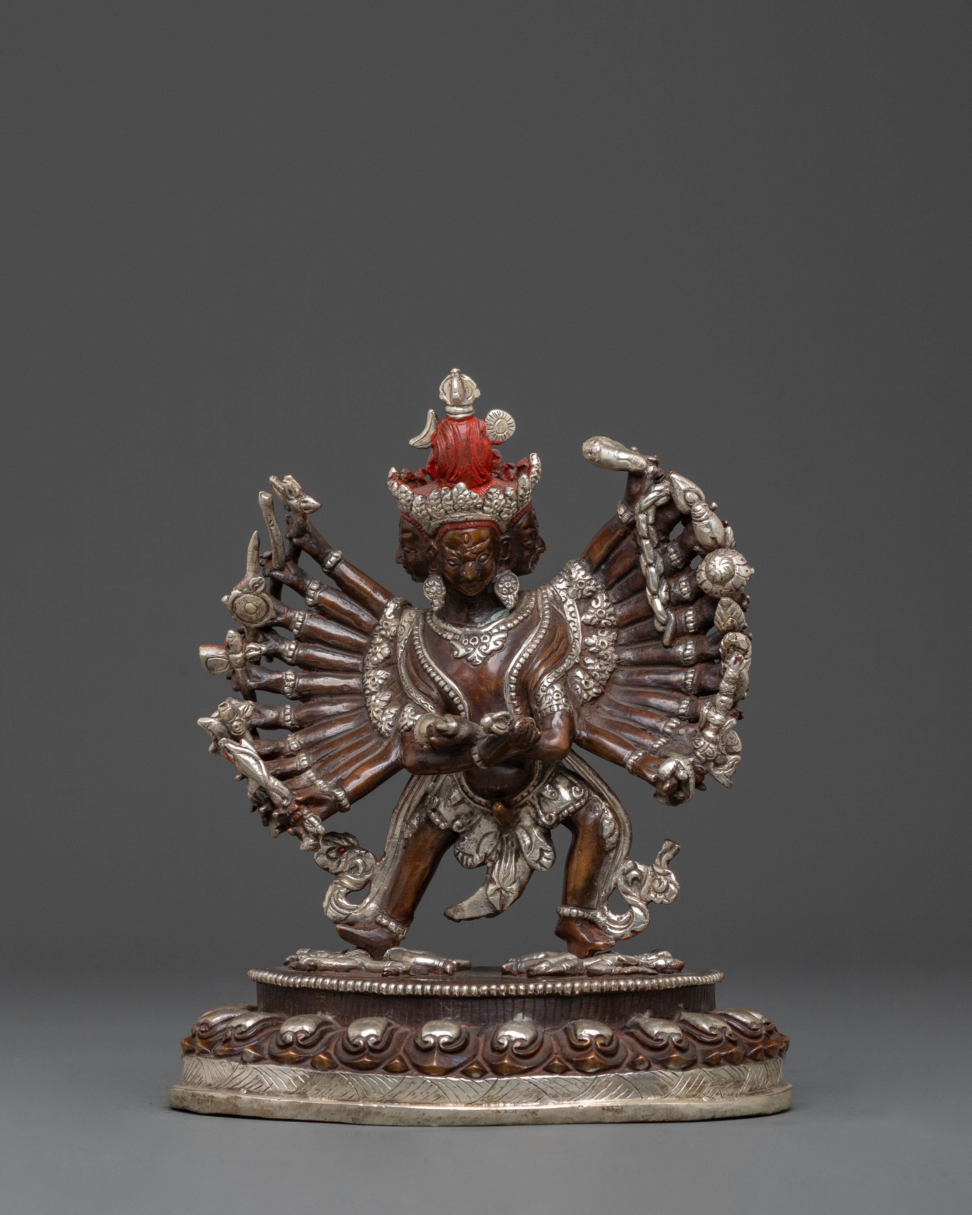 Chakrasamvara: Handcrafted Oxidized Copper Figurine