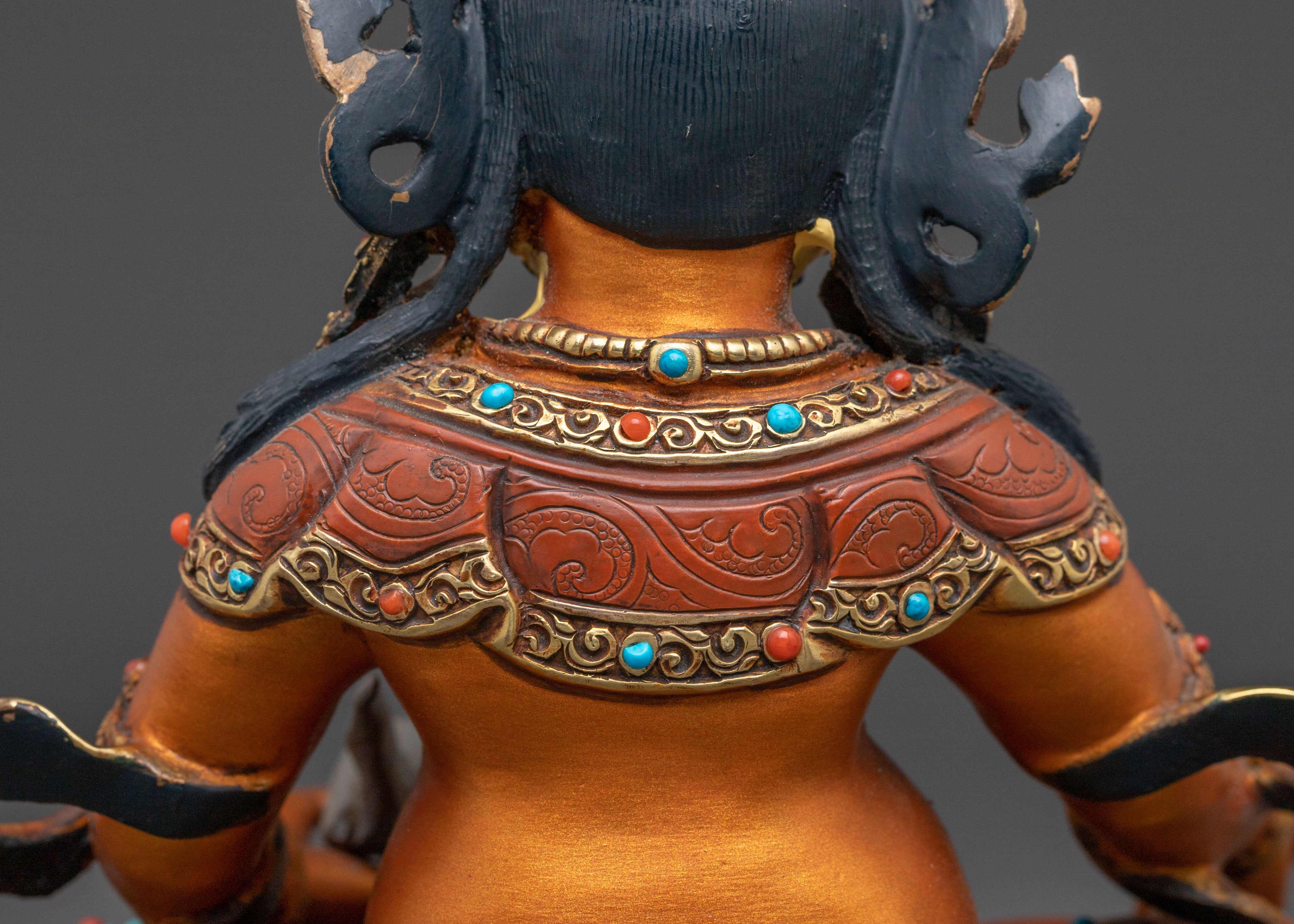 24K Gold Gilded Copper Dzambhala Statue – Exquisite Artisanal Masterpiece