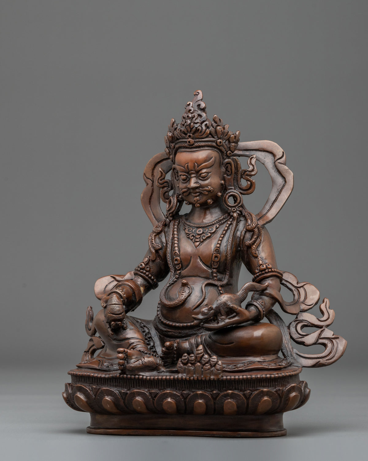 Dzambhala Sculpture in Oxidized Copper | Home Decor
